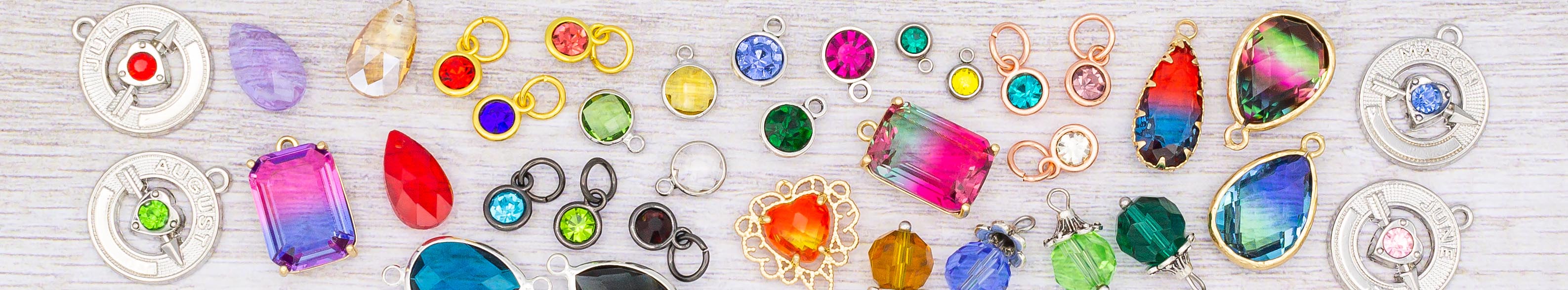 Birthstones and Birth Flower Charms and Pendants