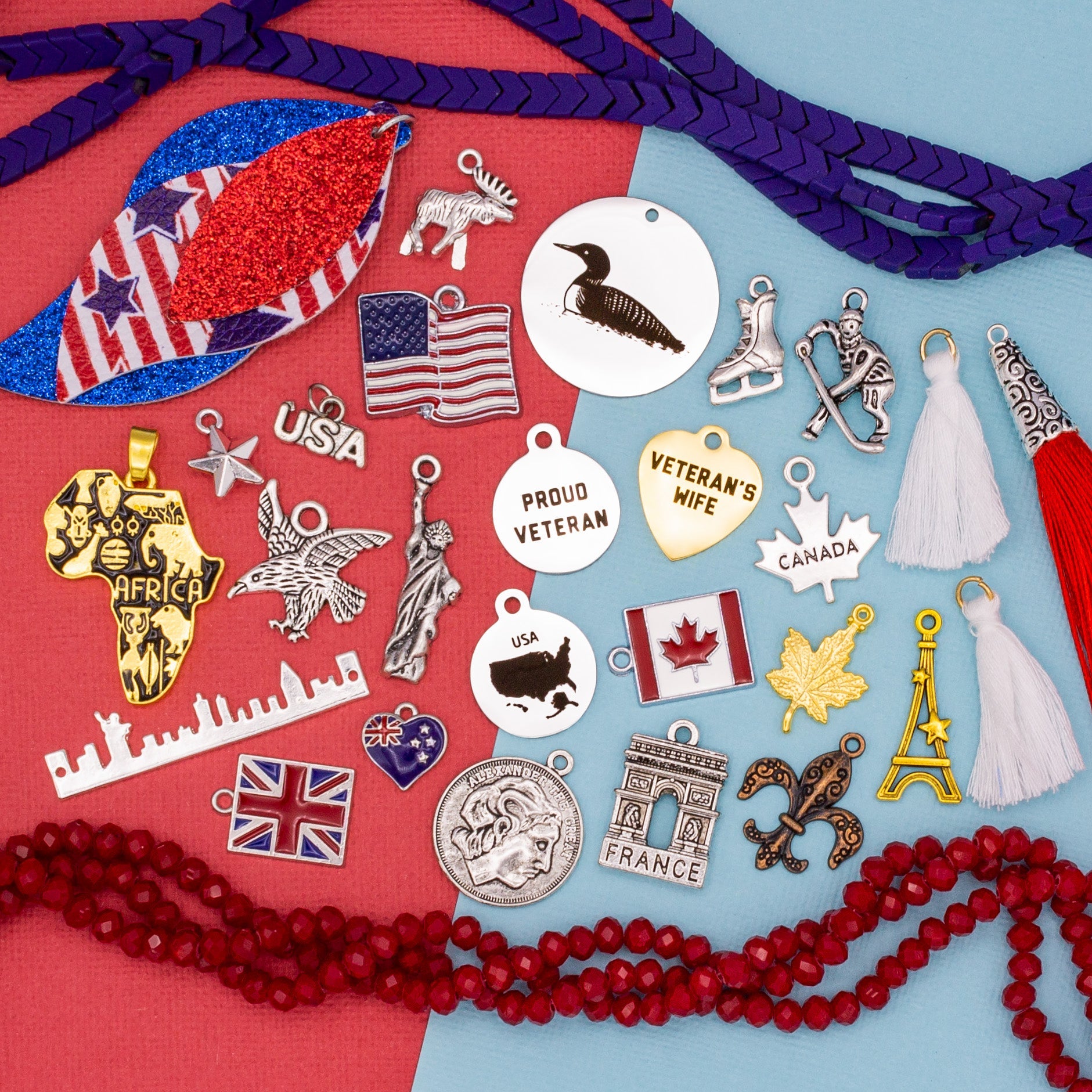Patriotic Charms and Pendants