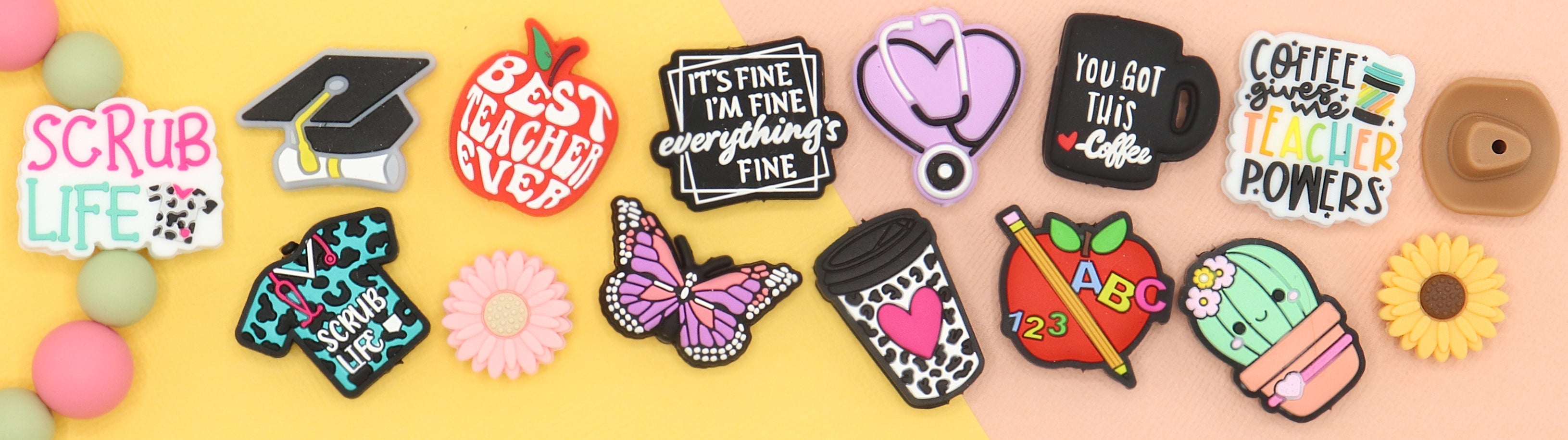 Silicone Charms and Silicone Beads for Bracelets