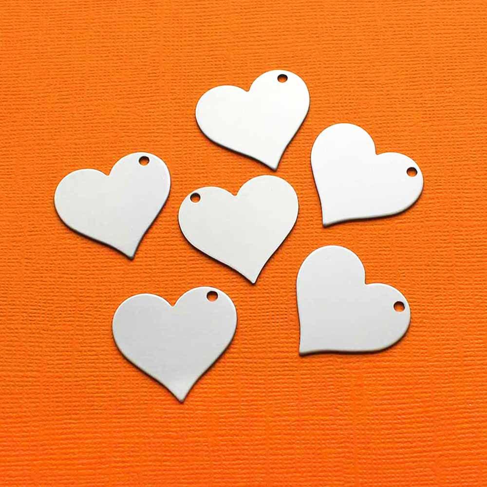 10 Aluminum Heart Stamping Blanks - 25mm x 25mm - Choose Your Color!