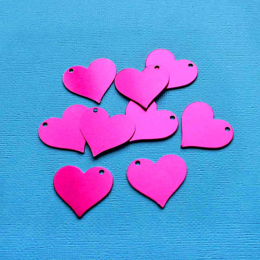 10 Aluminum Heart Stamping Blanks - 25mm x 25mm - Choose Your Color!