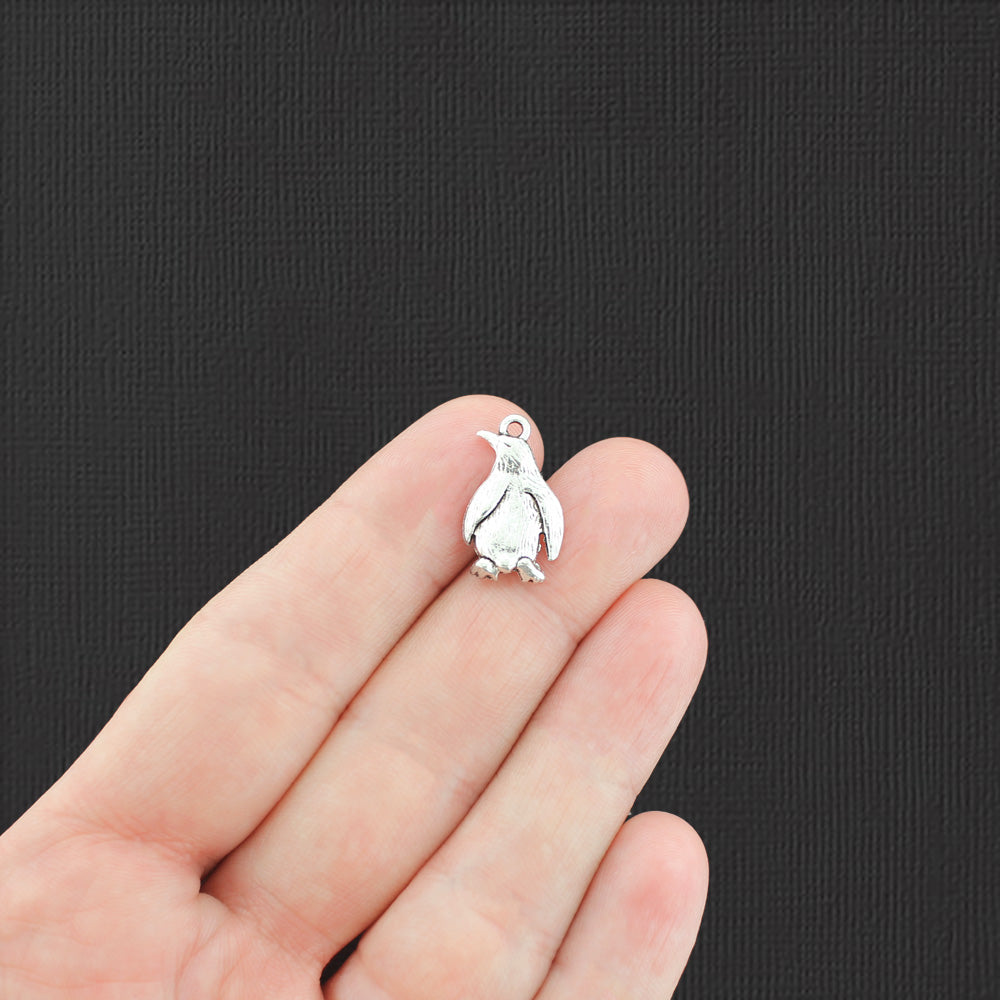10 Penguin Antique Silver Charms - SC8047