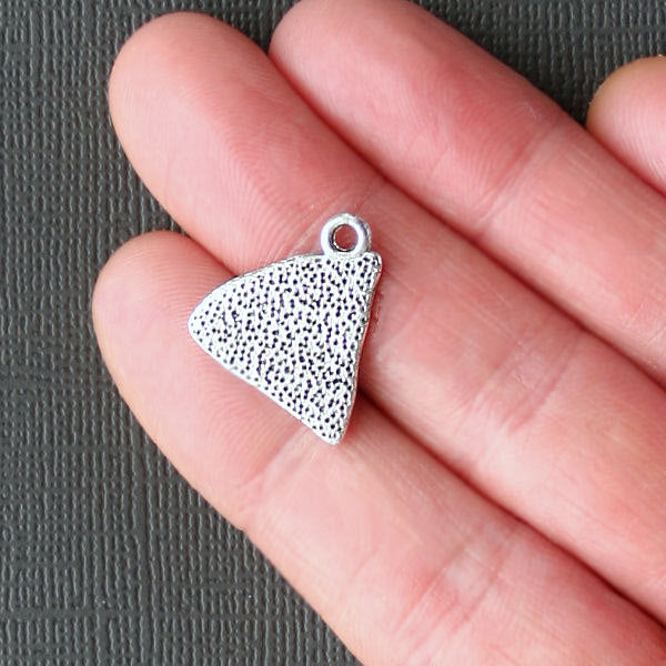 10 Pizza Antique Silver Tone Charms - SC1945