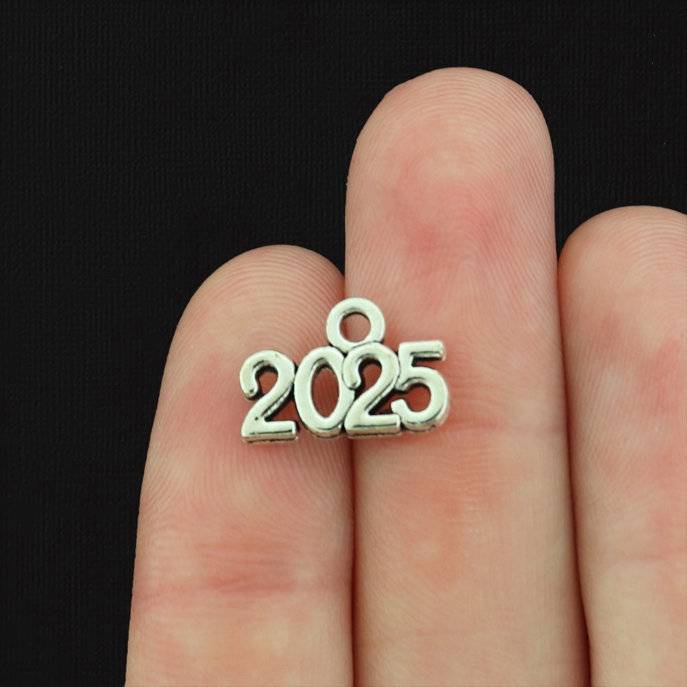 10 Year 2025 Antique Silver Tone Charms - SC556