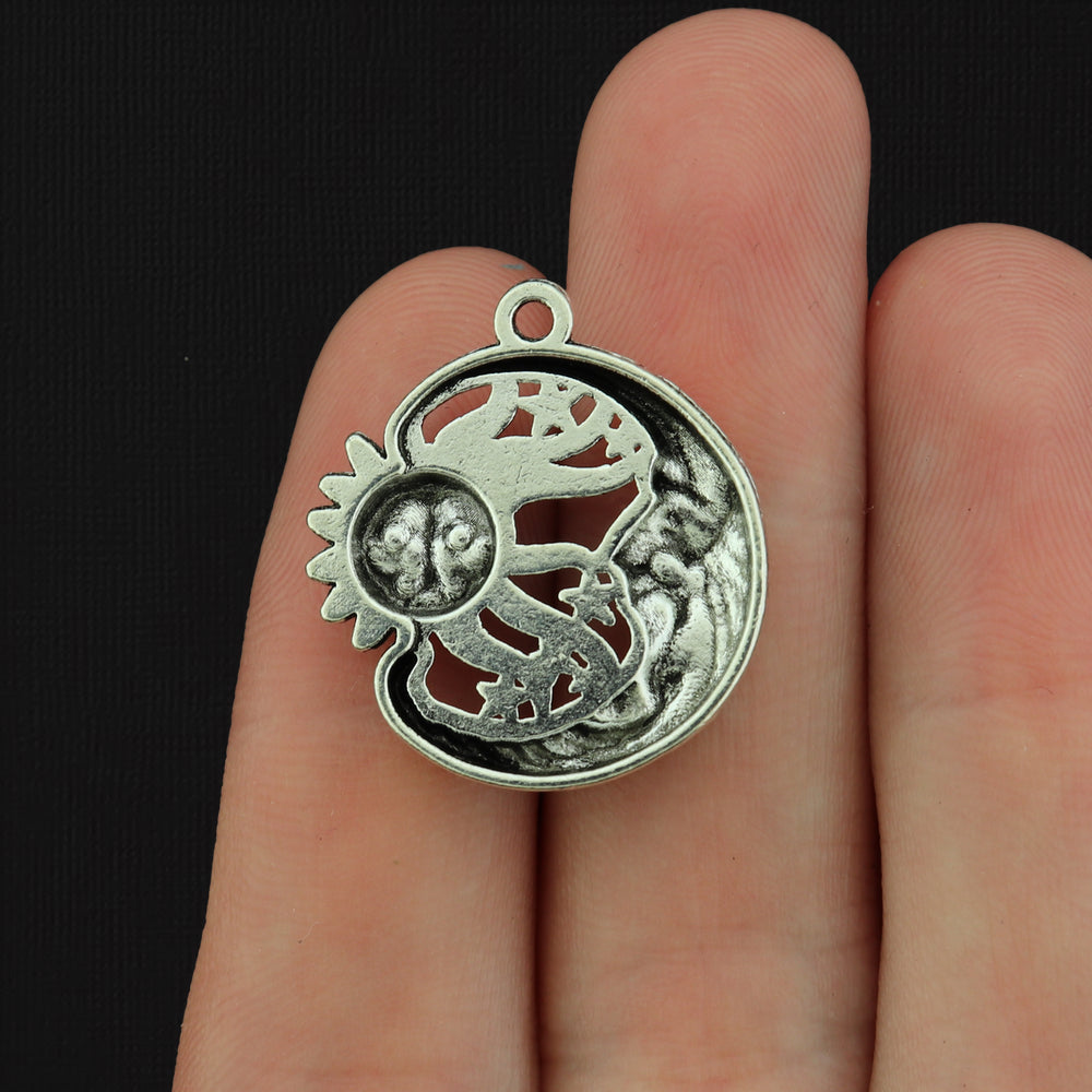 12 Sun Moon and Stars Antique Silver Tone Charms - SC457