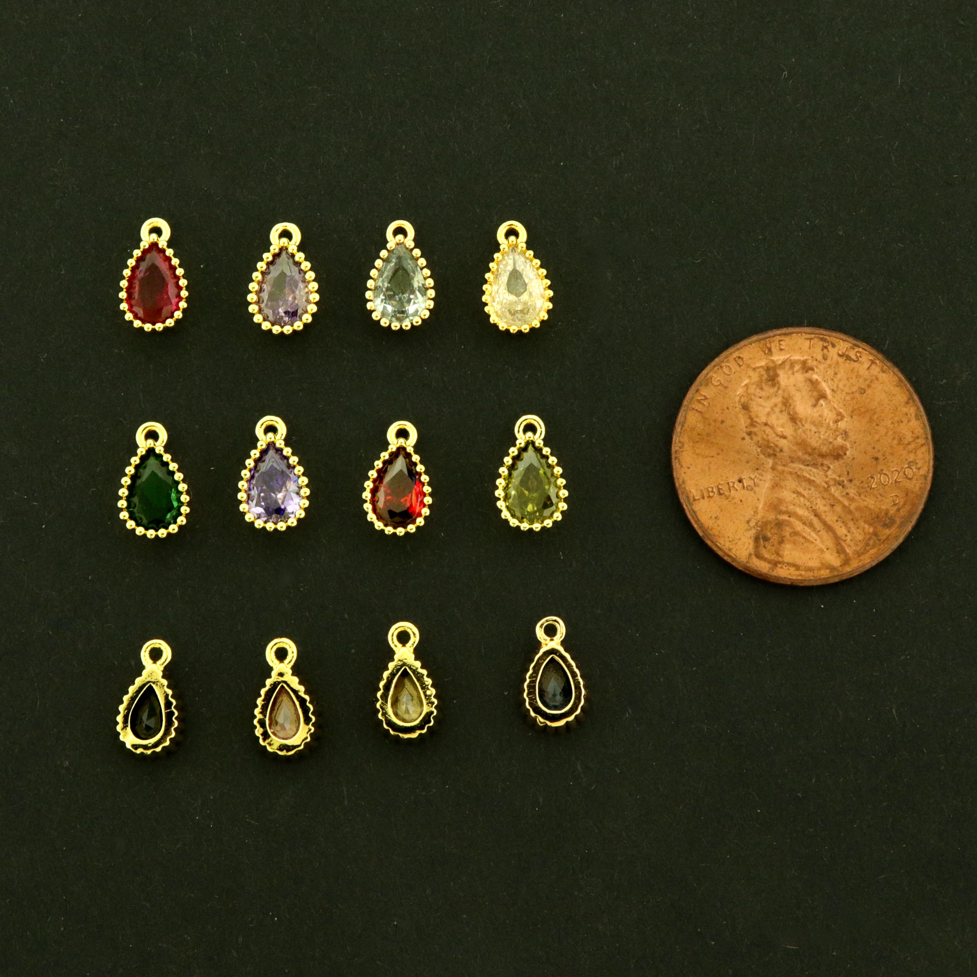 14k Birthstone Drop Charms - Choose Your Month or Full Set!