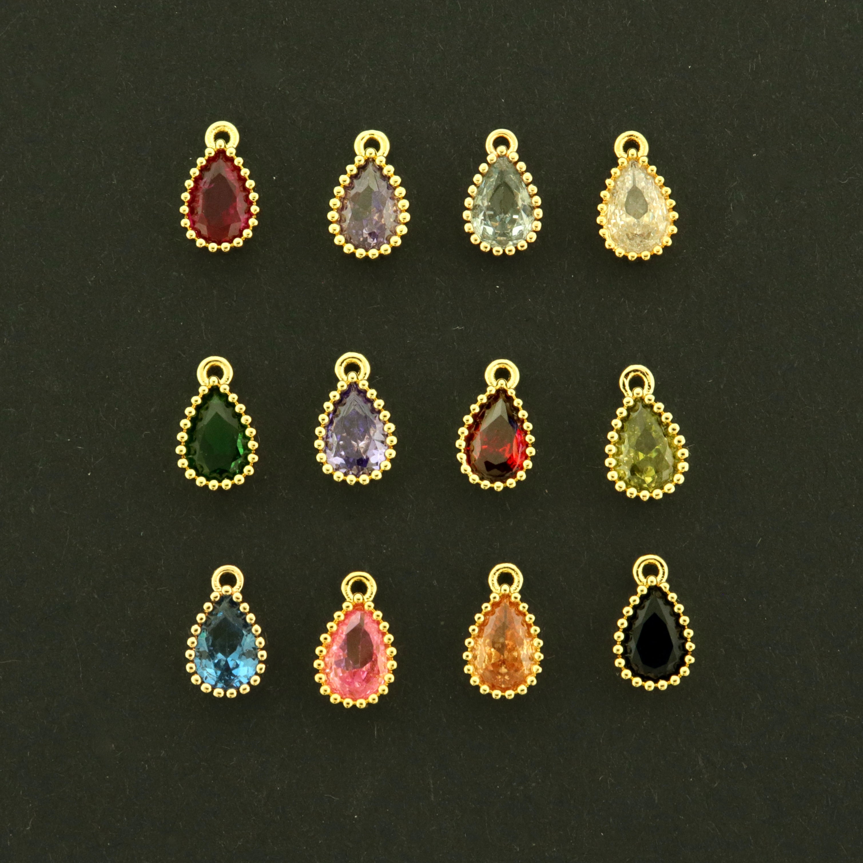 14k Birthstone Drop Charms - Choose Your Month or Full Set!