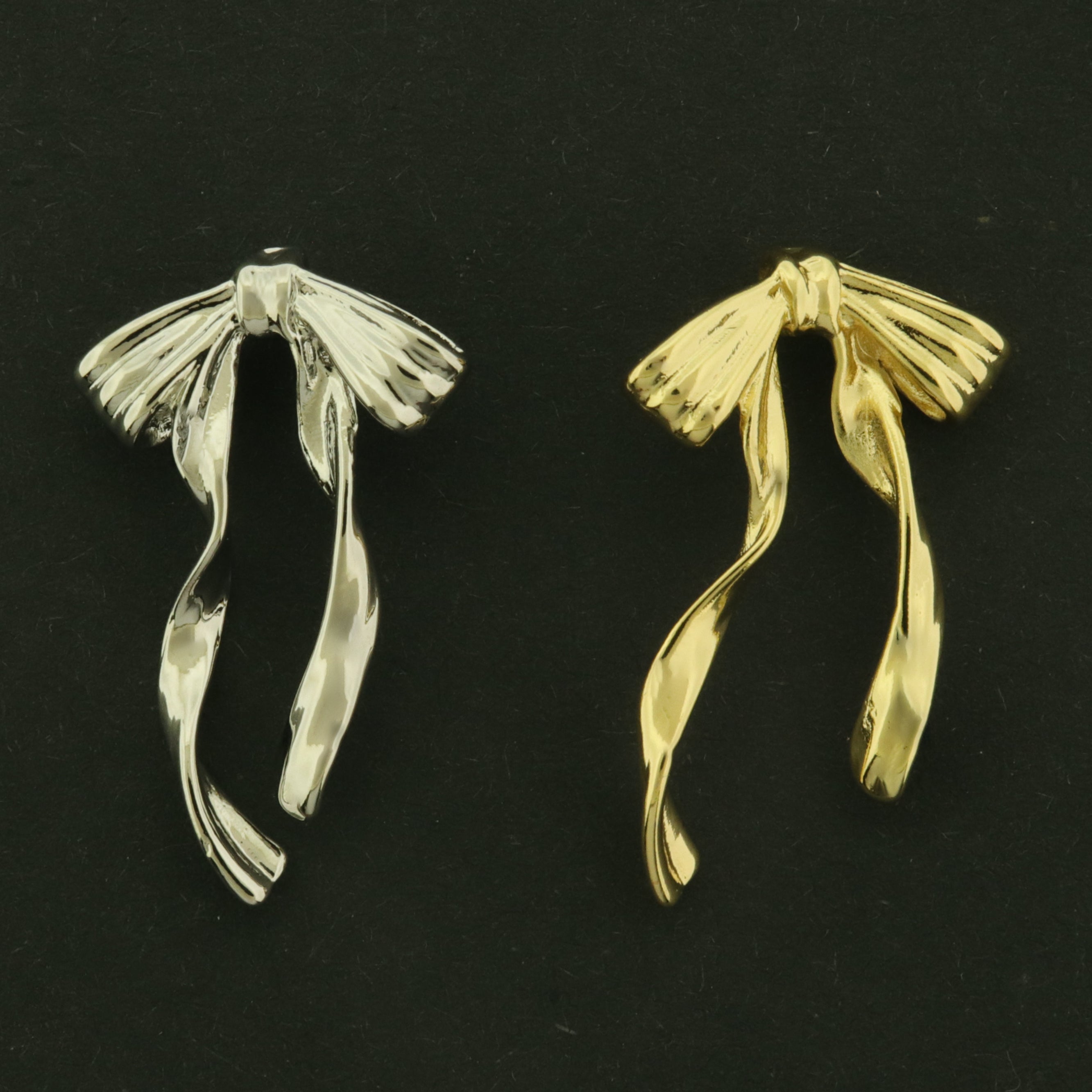 14k Bow Charm - Ribbon Pendant - 14k Gold Plated - Choose Your Tone!