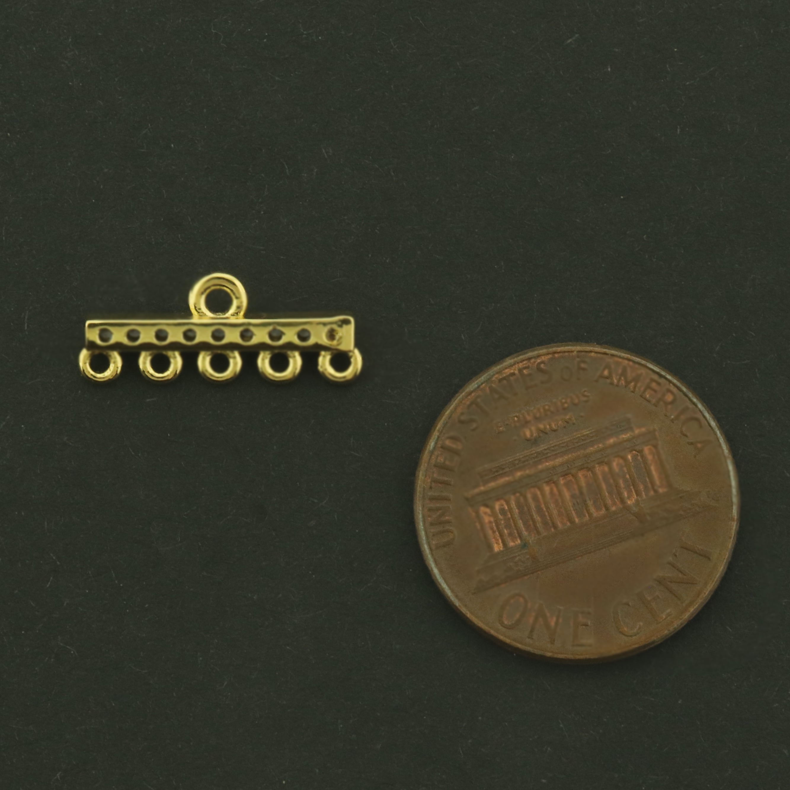 14k Chandelier Connector with Rhinestones - 14k Gold Plated Brass - GLD809