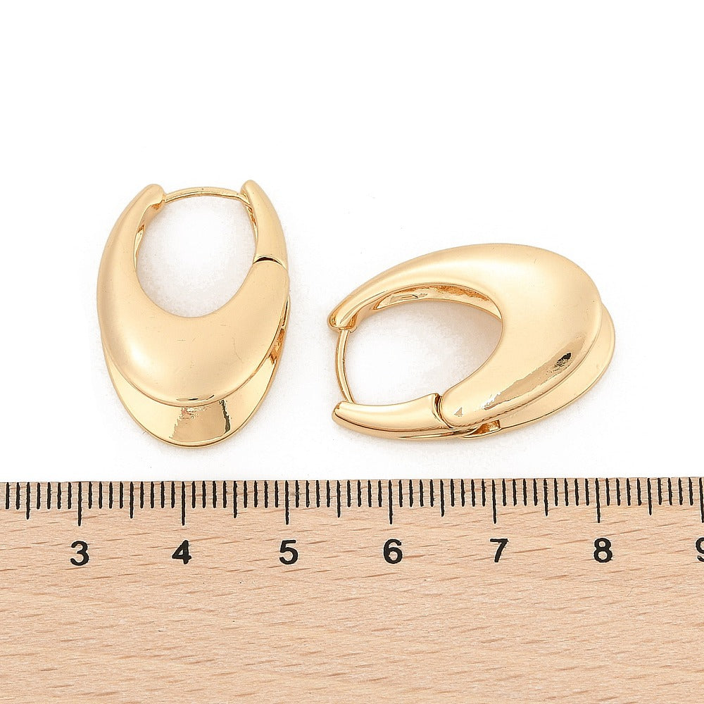 14k Chunky Lever Back Earrings - 1 Pair - 14k Gold Plated Brass - GLD1193