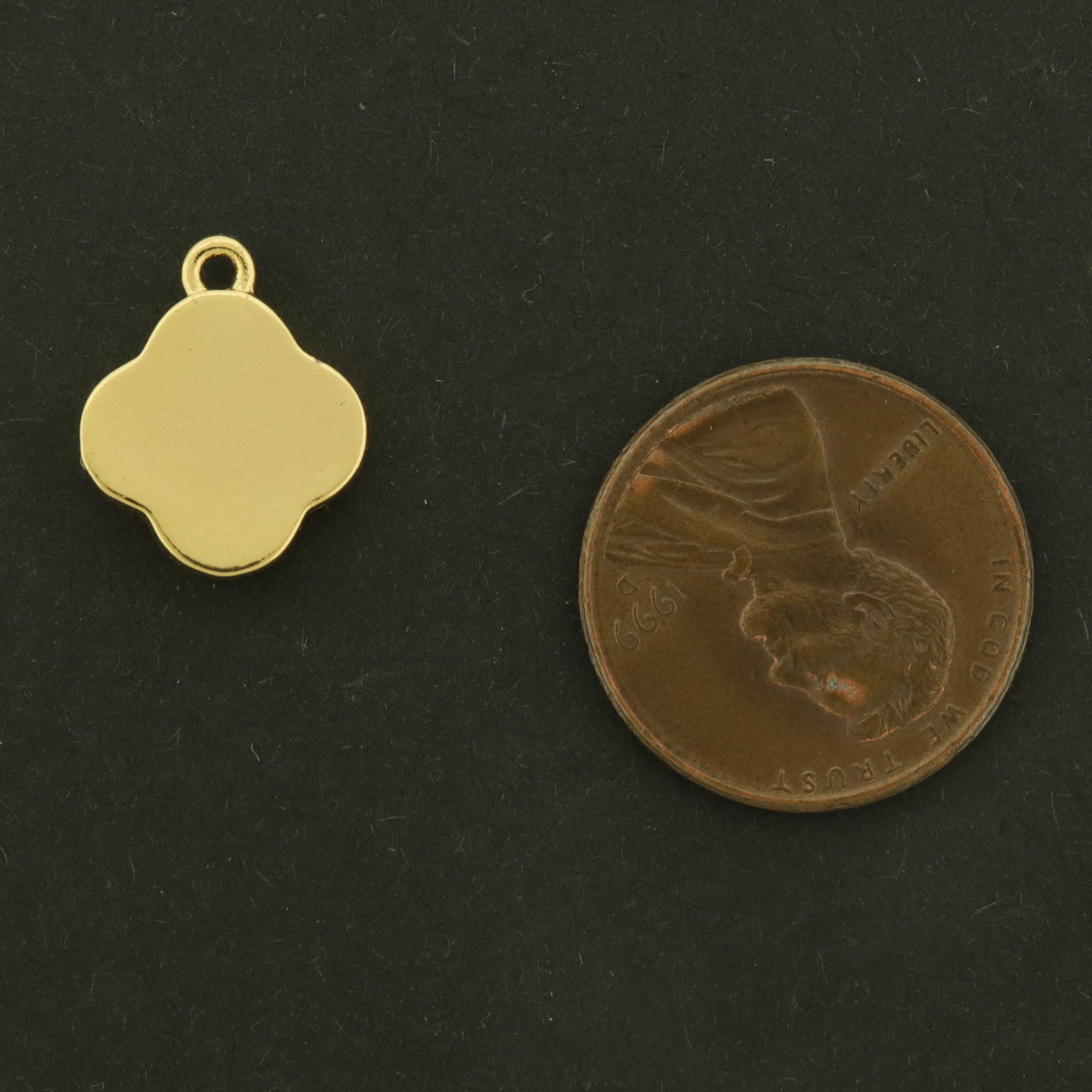 14k Cloud Charm - Celestial Pendant - 14k Gold Plated Brass with Natural Shell - GLD1140