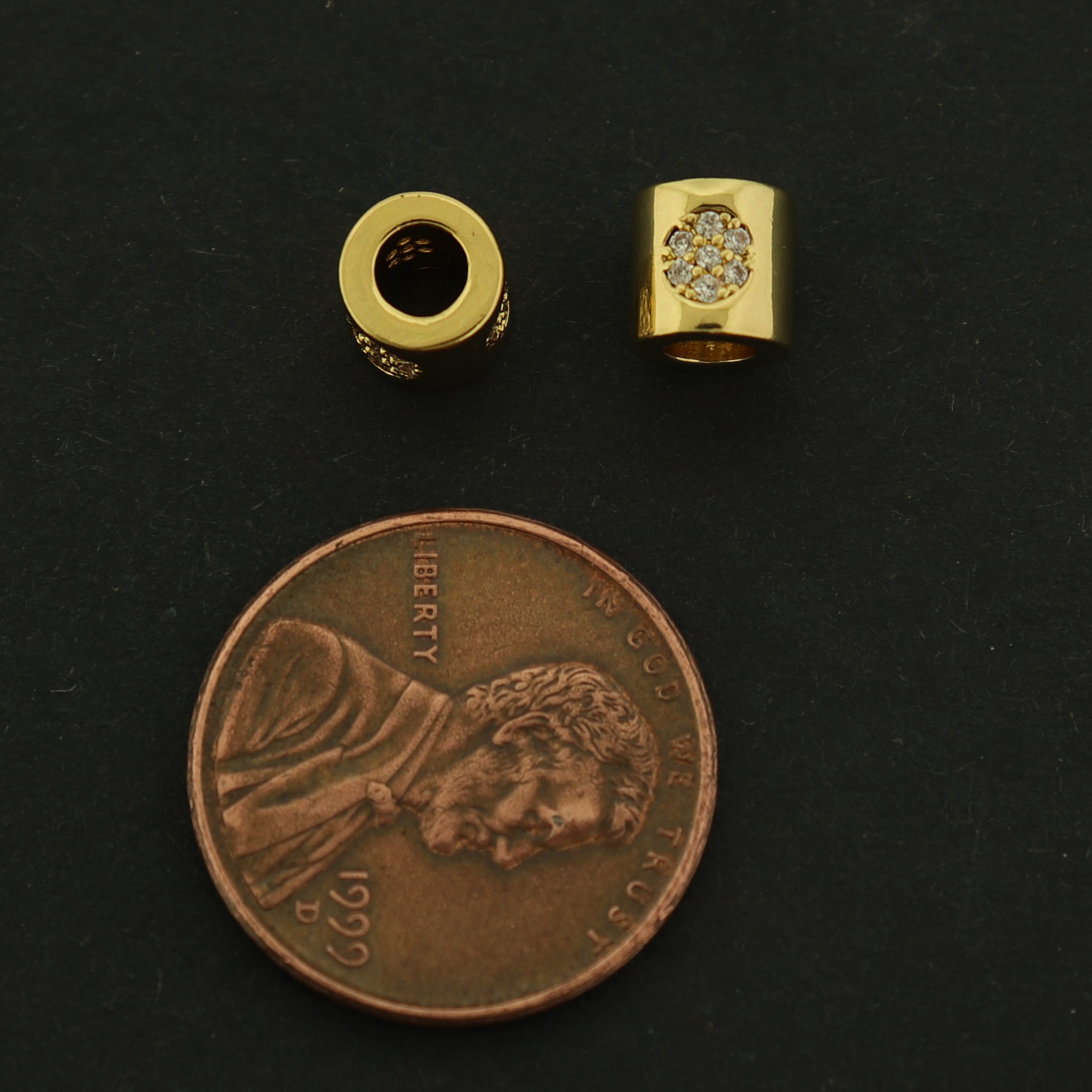 14k Flower Spacer Bead - 14k Gold Filled with Rhinestones - GLD271