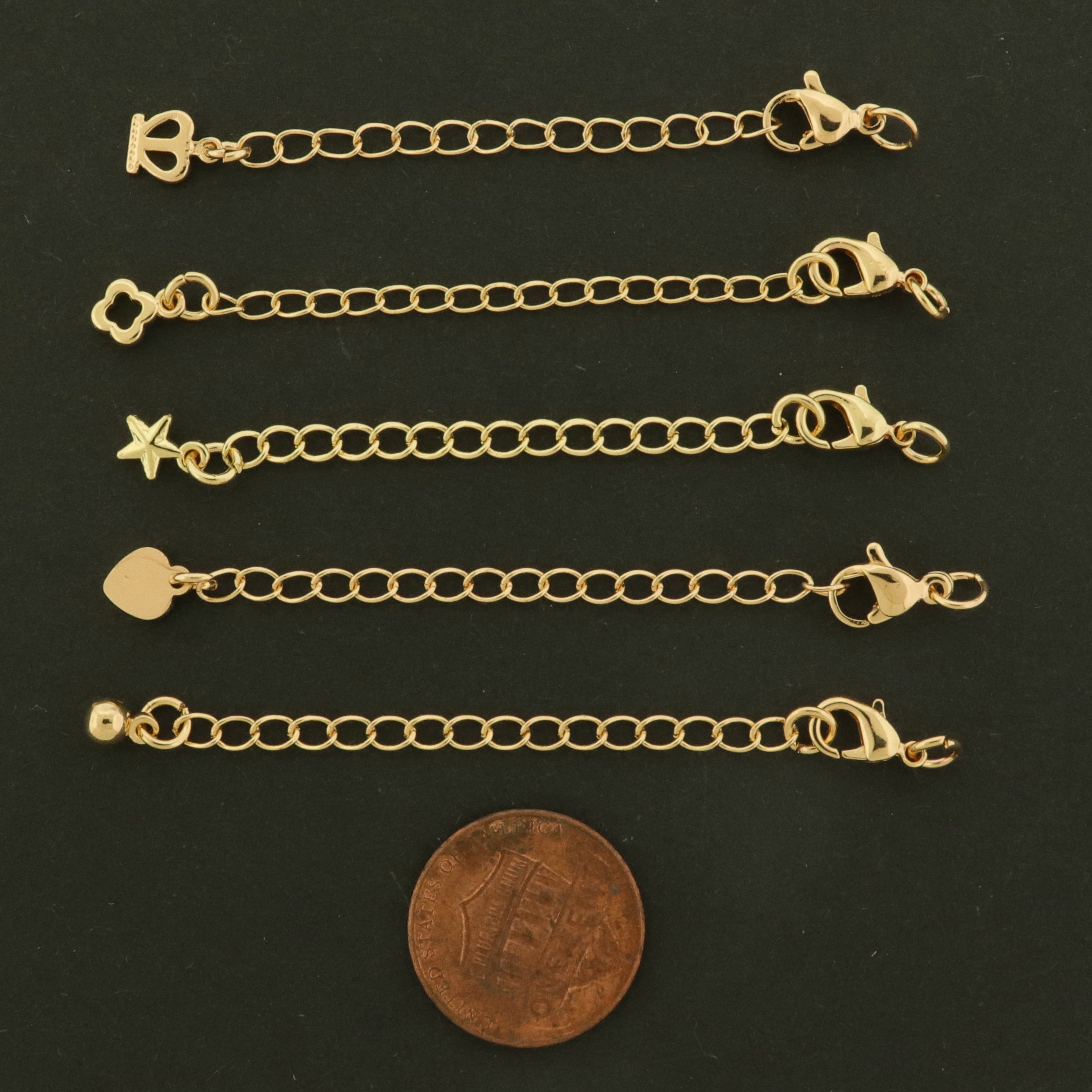 14k Gold Extender Chain - 4 Extenders - Choose your Style - 14k Gold Filled