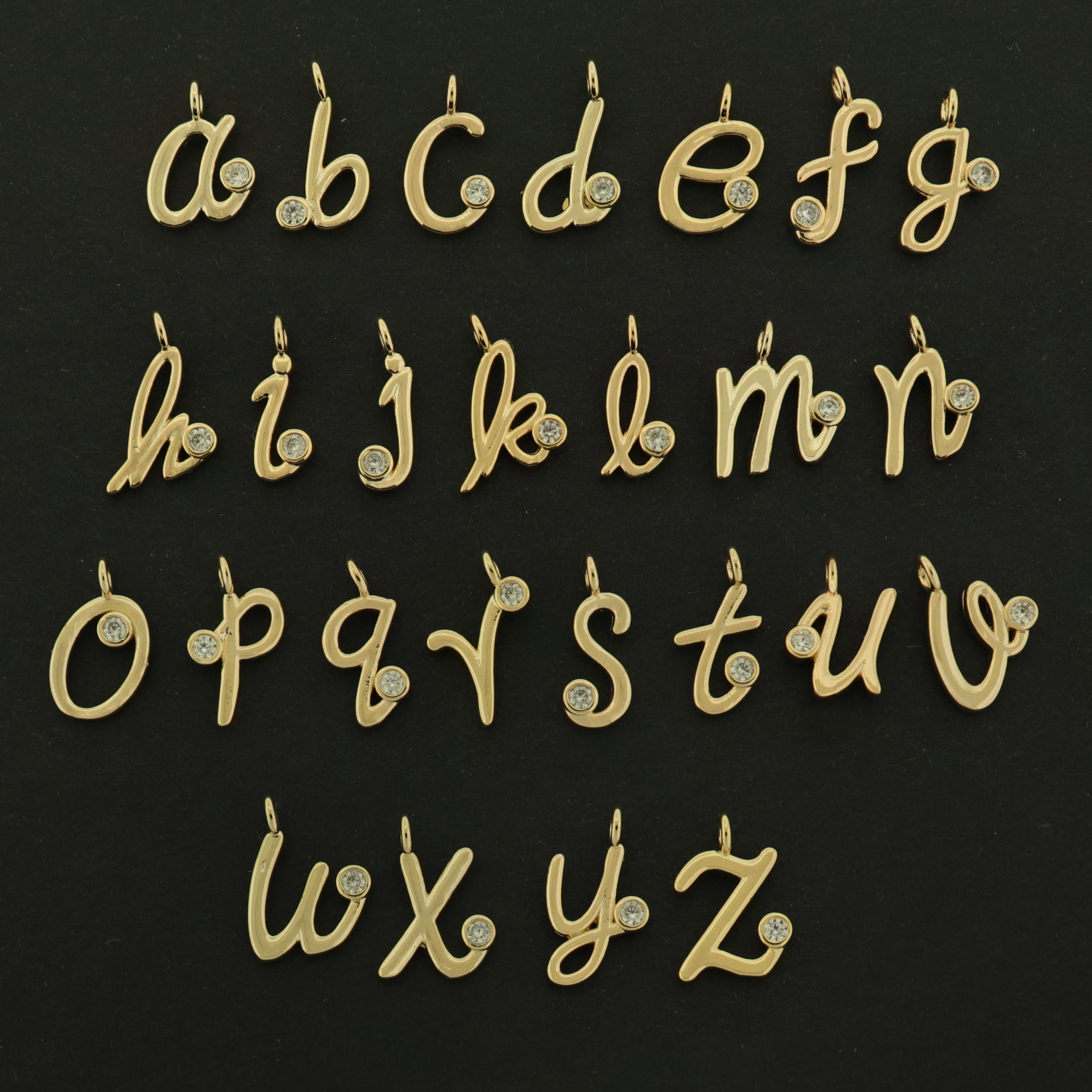 14k Gold Letter Charm - Alphabet Pendant - 14k Gold Plated - Choose Your Letter