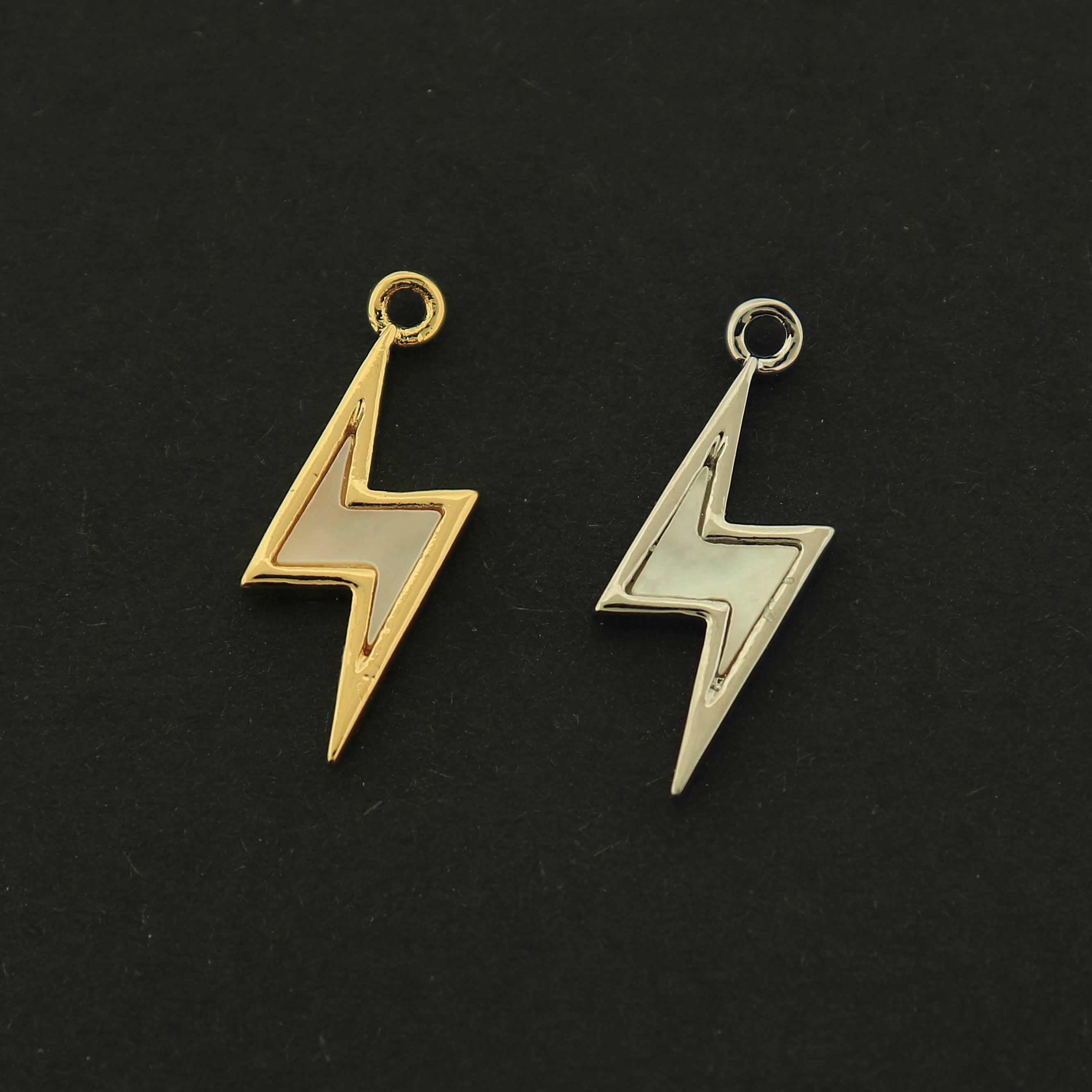 14k Gold Lightning Charm - Silver or Gold - 14k Gold Filled - Choose Your Tone