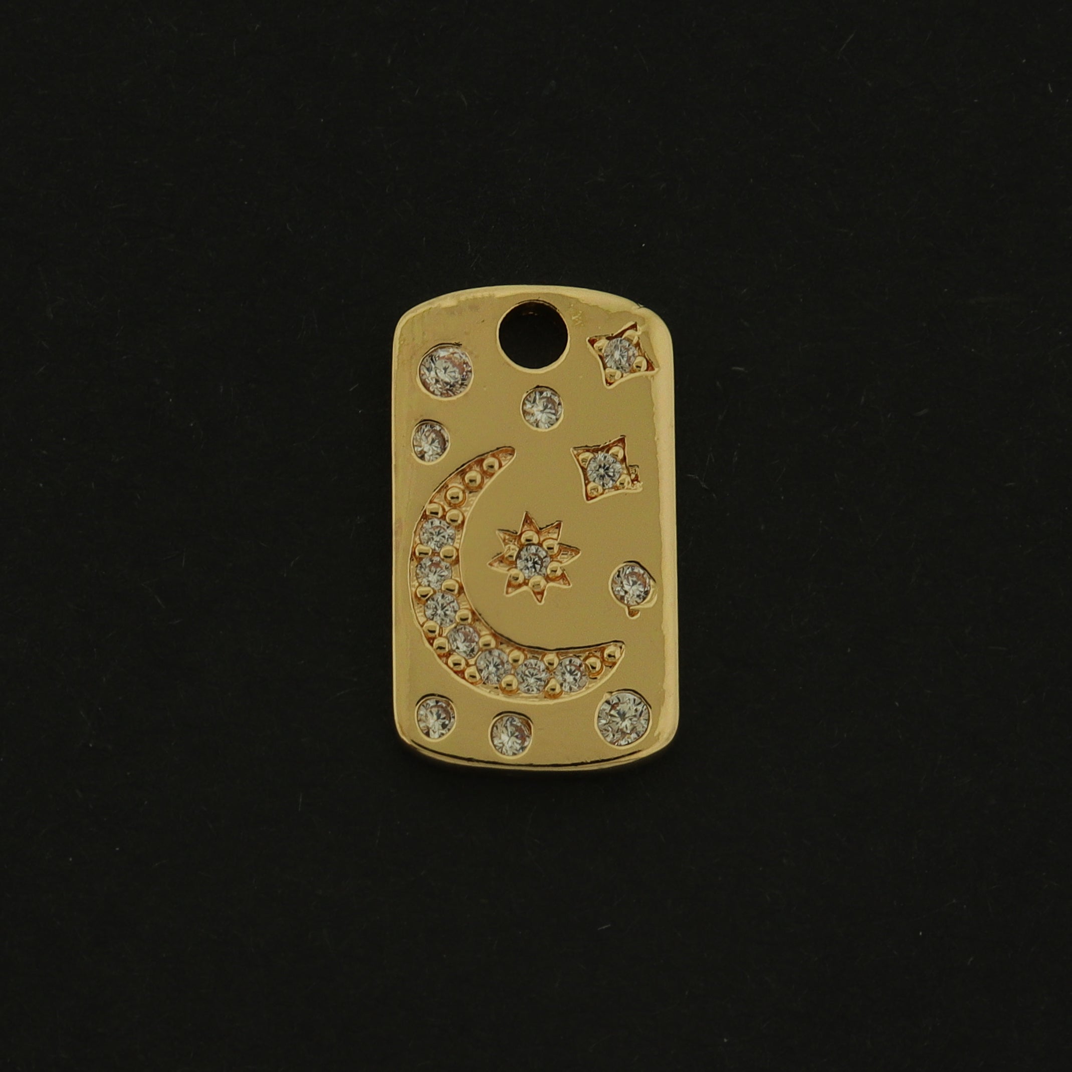 14k Gold Moon and Star Charm - Celestial Pendant - 14k Gold Plated - GLD861