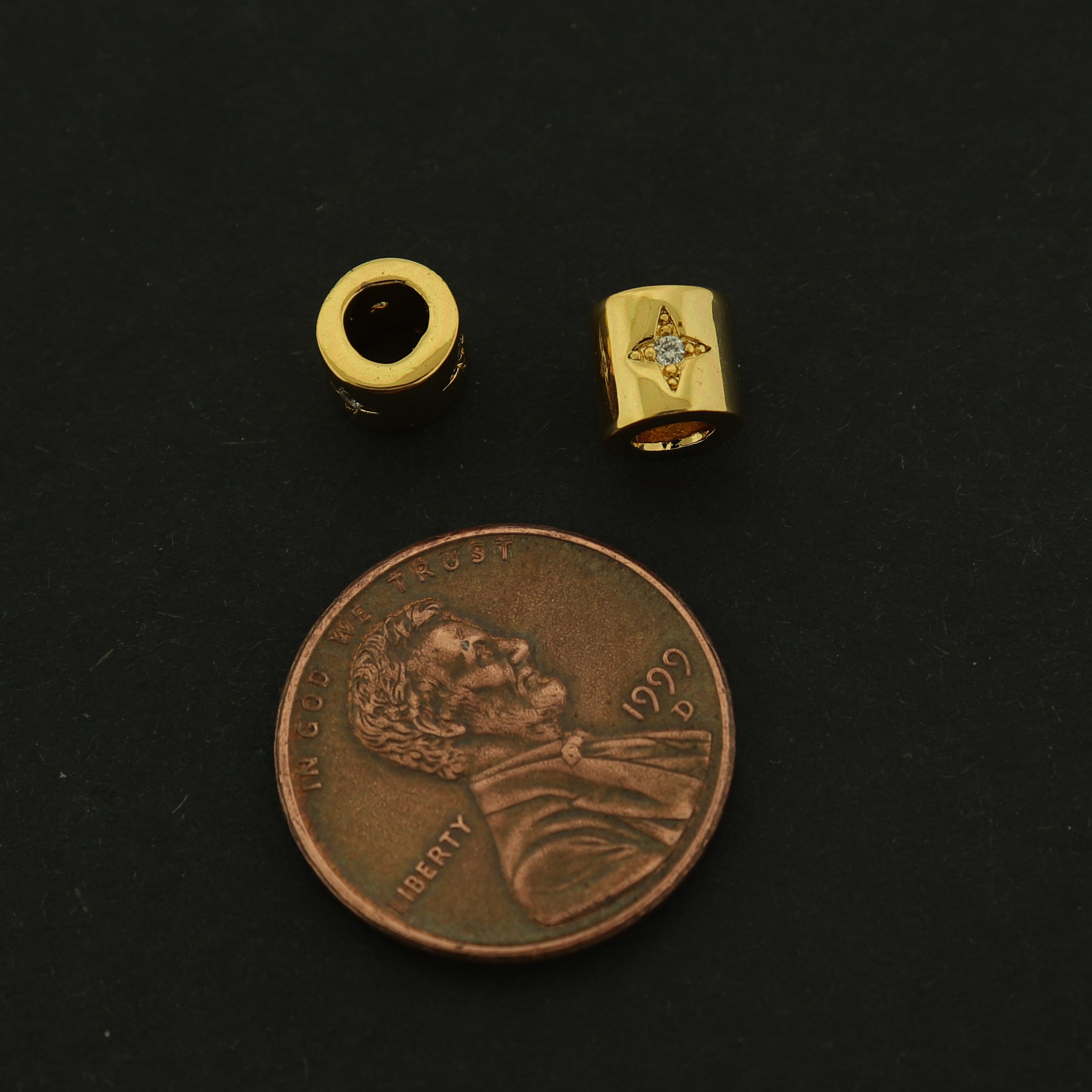 14k Gold Star Spacer Bead - 14k Gold Filled with Rhinestones - GLD272