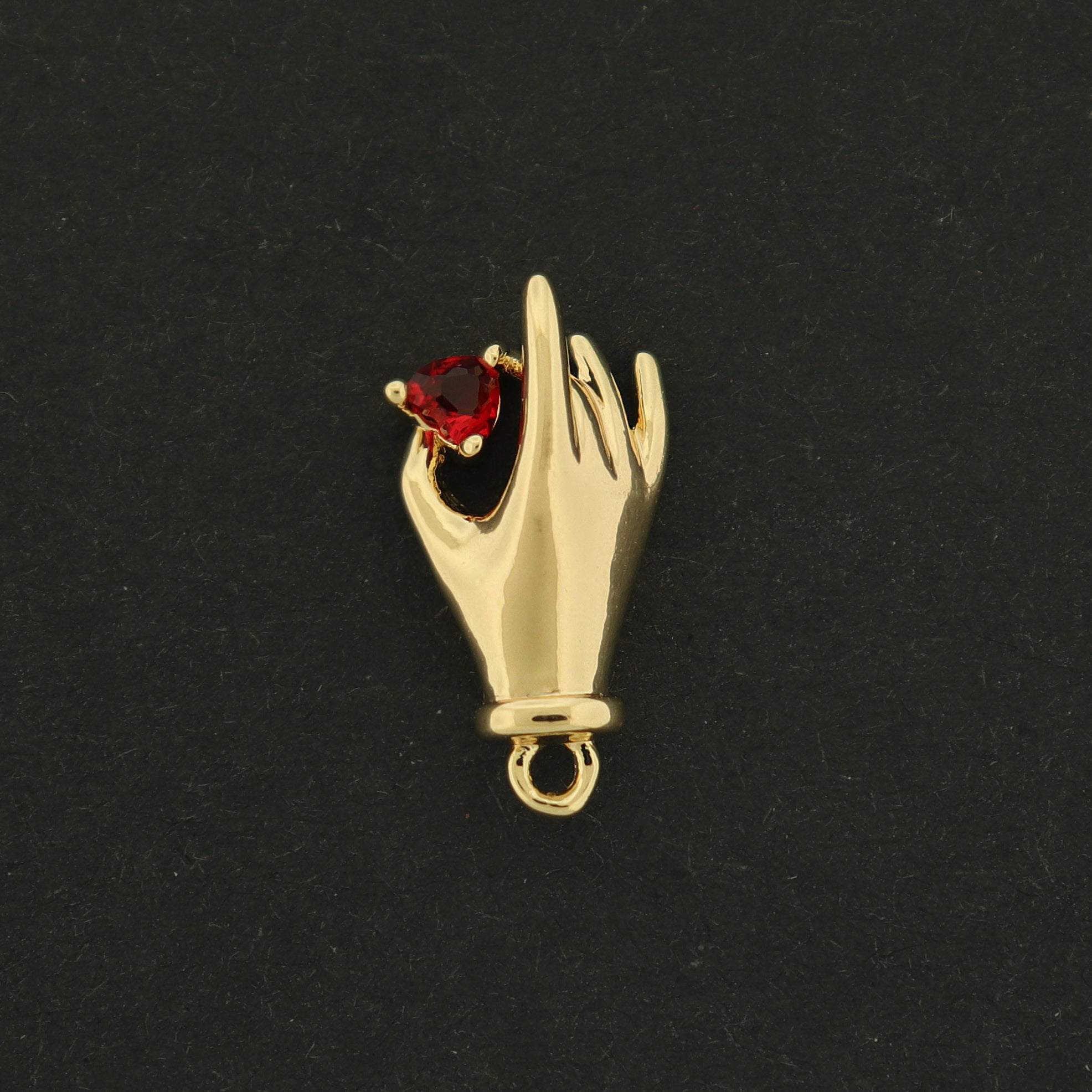 14k Hand Heart Charm - Choose Your Color - 14k Gold Filled