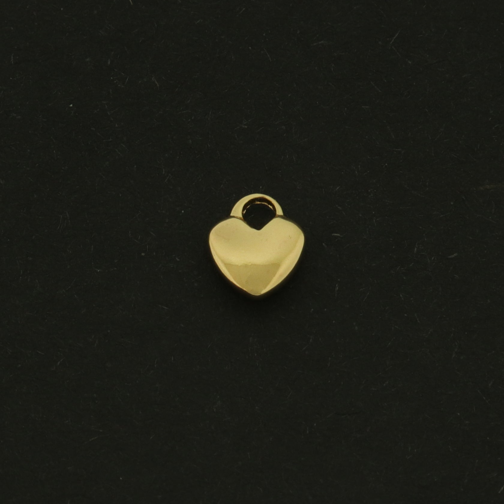 14k Heart Charm - 10 Charms - Super Tiny Love Pendant - 14k Gold Plated - GLD853