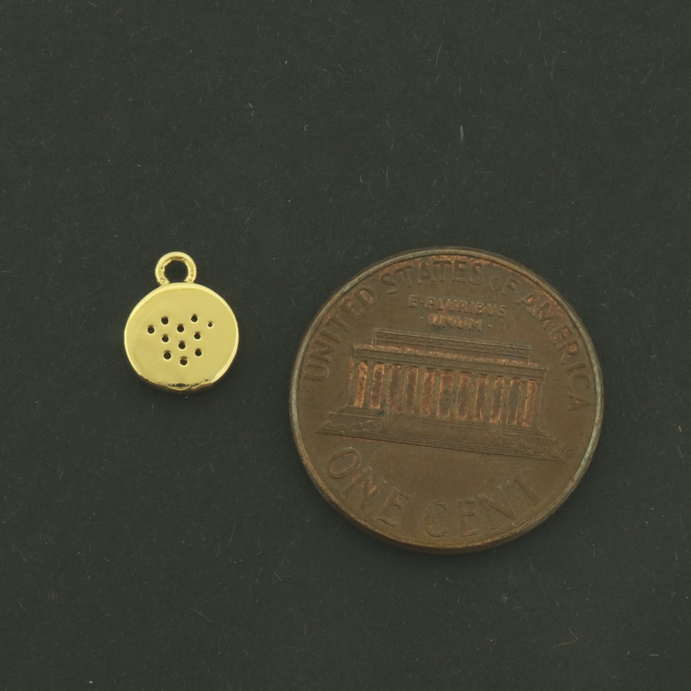 14k Heart Charm - Love Pendant - 14k Gold Plated Brass with CZs - GLD980