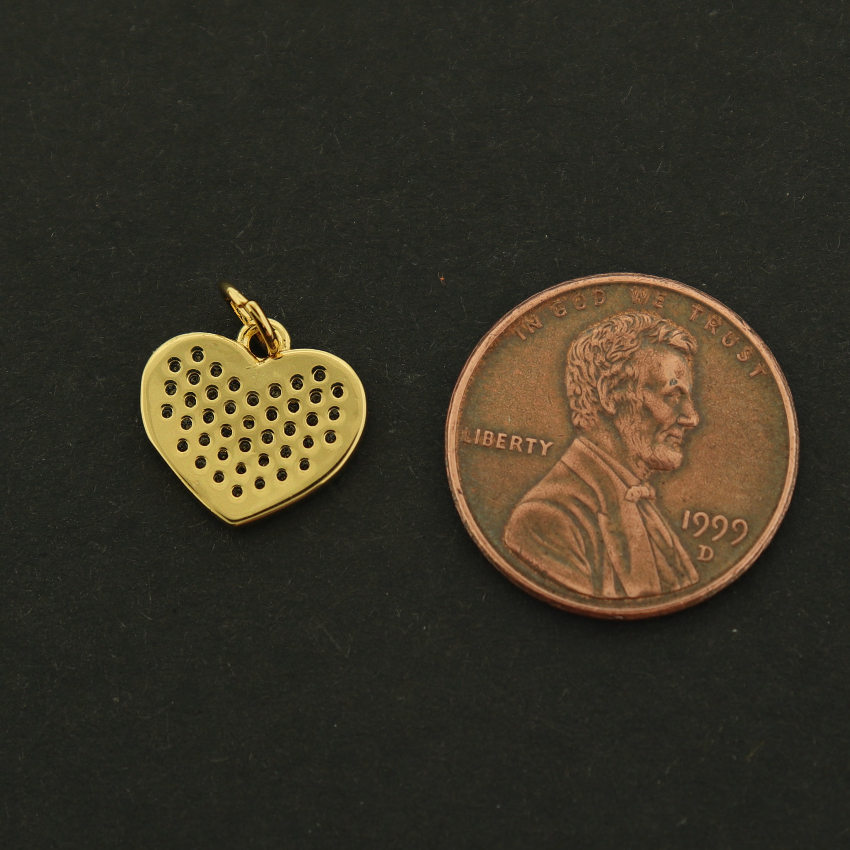 14k Heart Charm - Love Pendant - 14k Gold Plated - GLD650