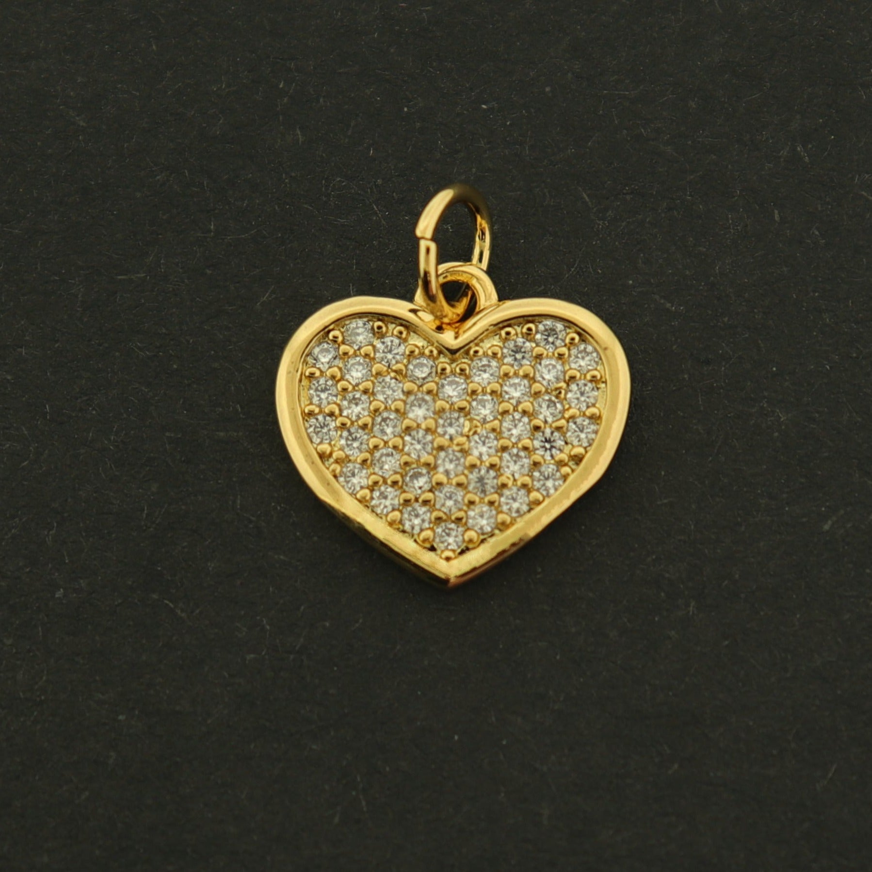 14k Heart Charm - Love Pendant - 14k Gold Plated - GLD650