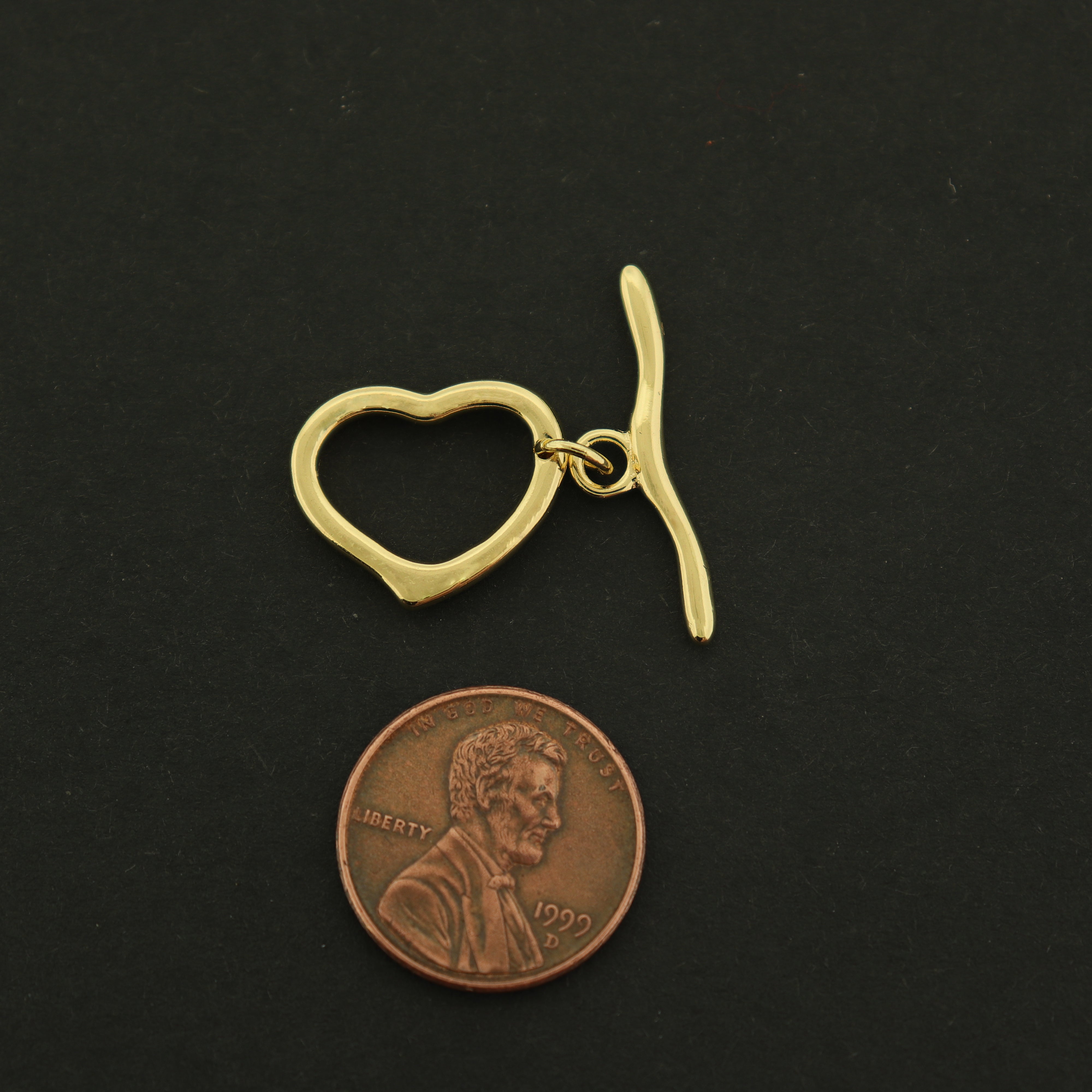 14k Heart Clasp - Toggle Clasp - 14k Gold Plated - GLD647