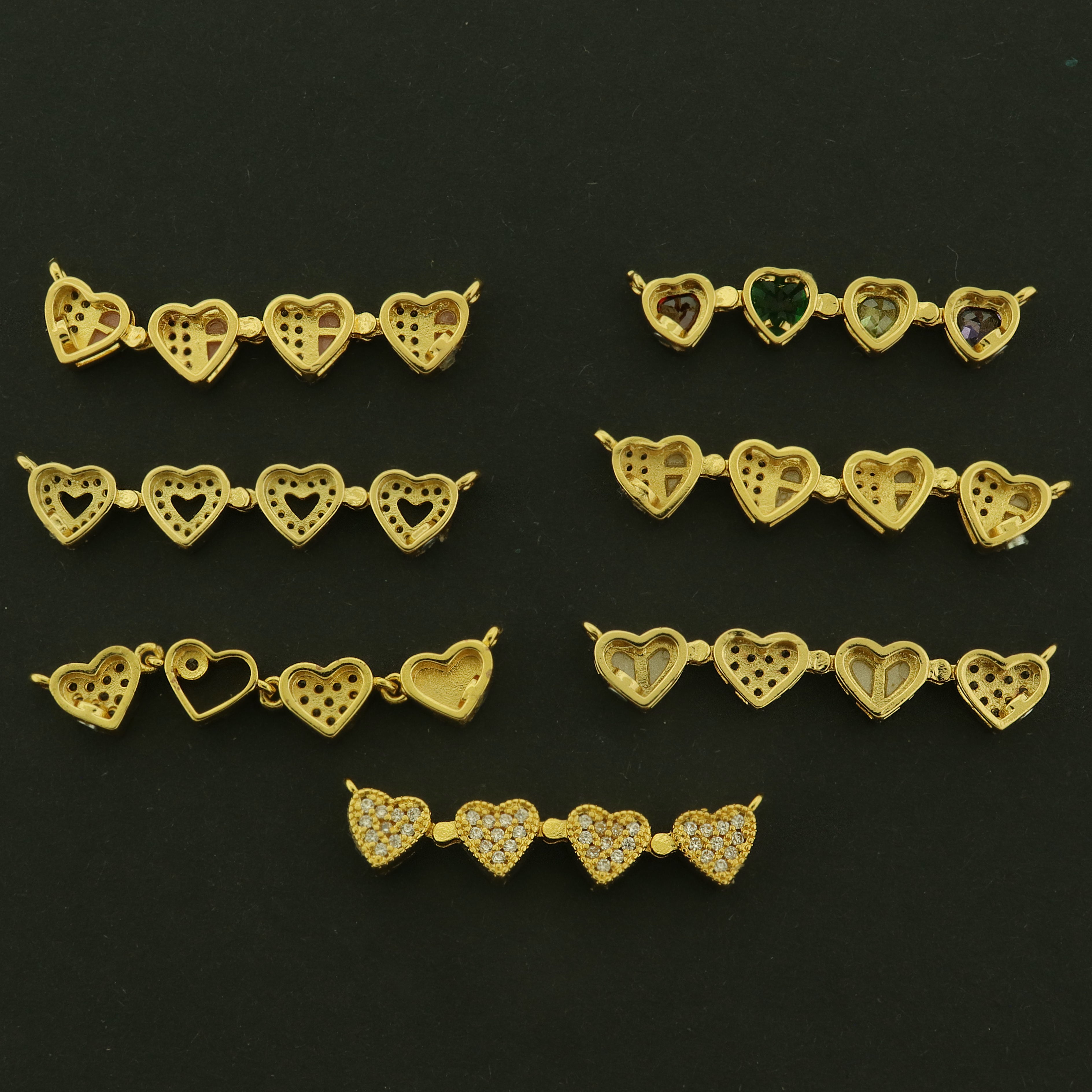 14k Heart Connector - Choose Your Color - 14k Gold Filled