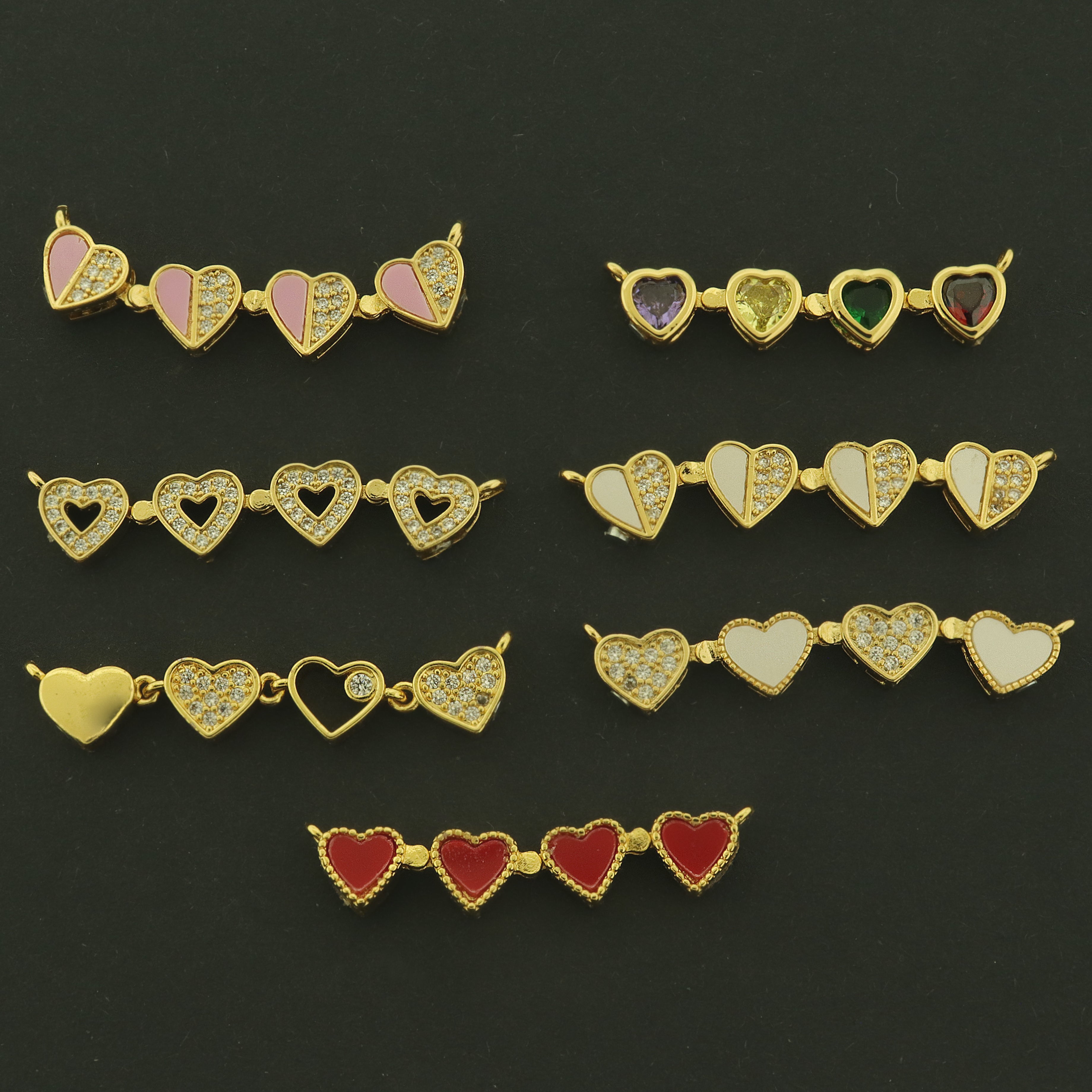 14k Heart Connector - Choose Your Color - 14k Gold Filled