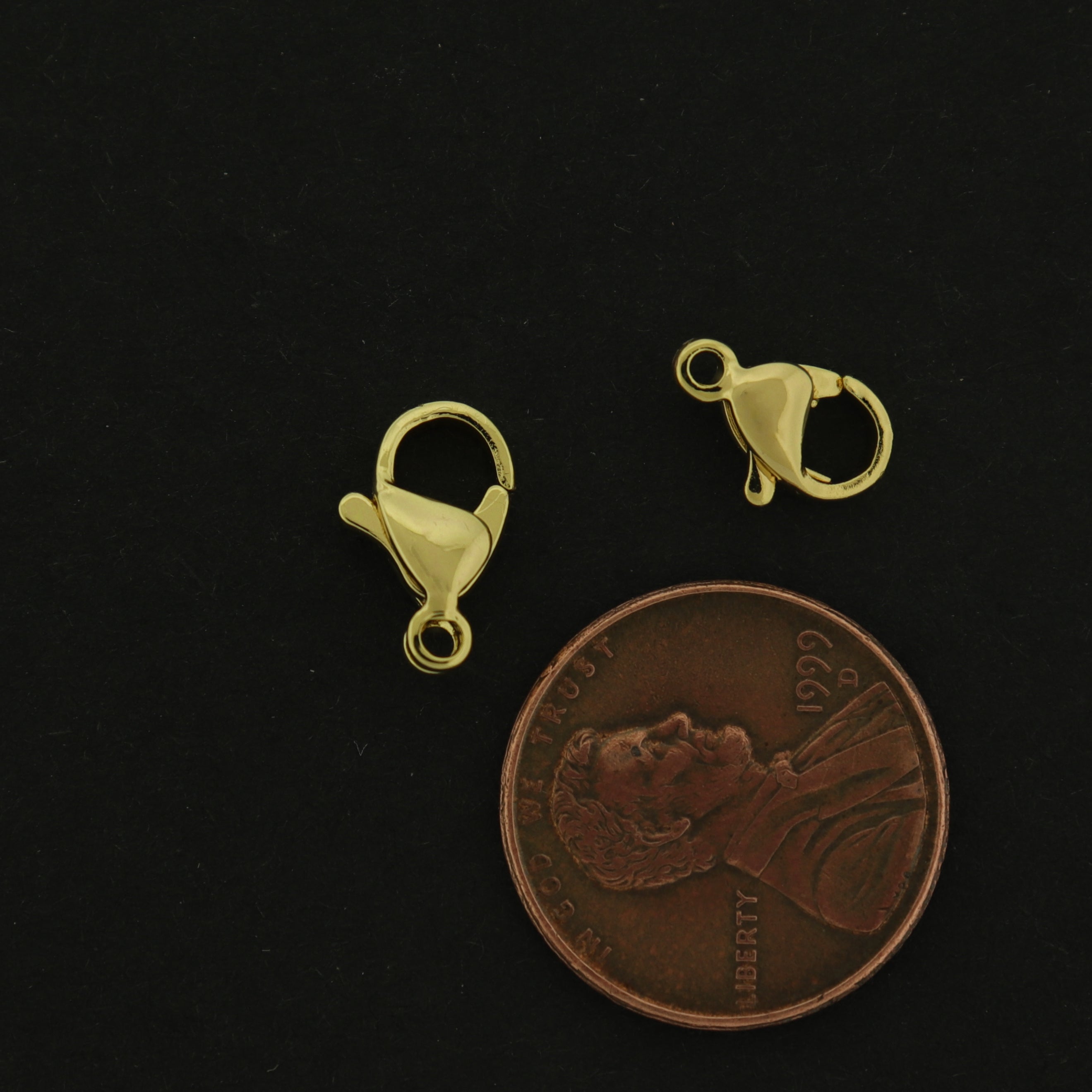 14k Lobster Clasp - 4 Clasps - Choose Your Size - 14k Gold Plated Copper