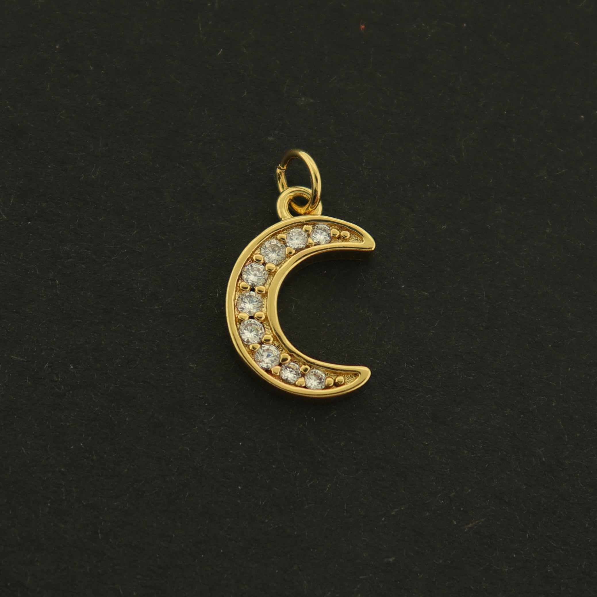 14k Moon Charm - Celestial Pendant - 14k Gold Plated - GLD652