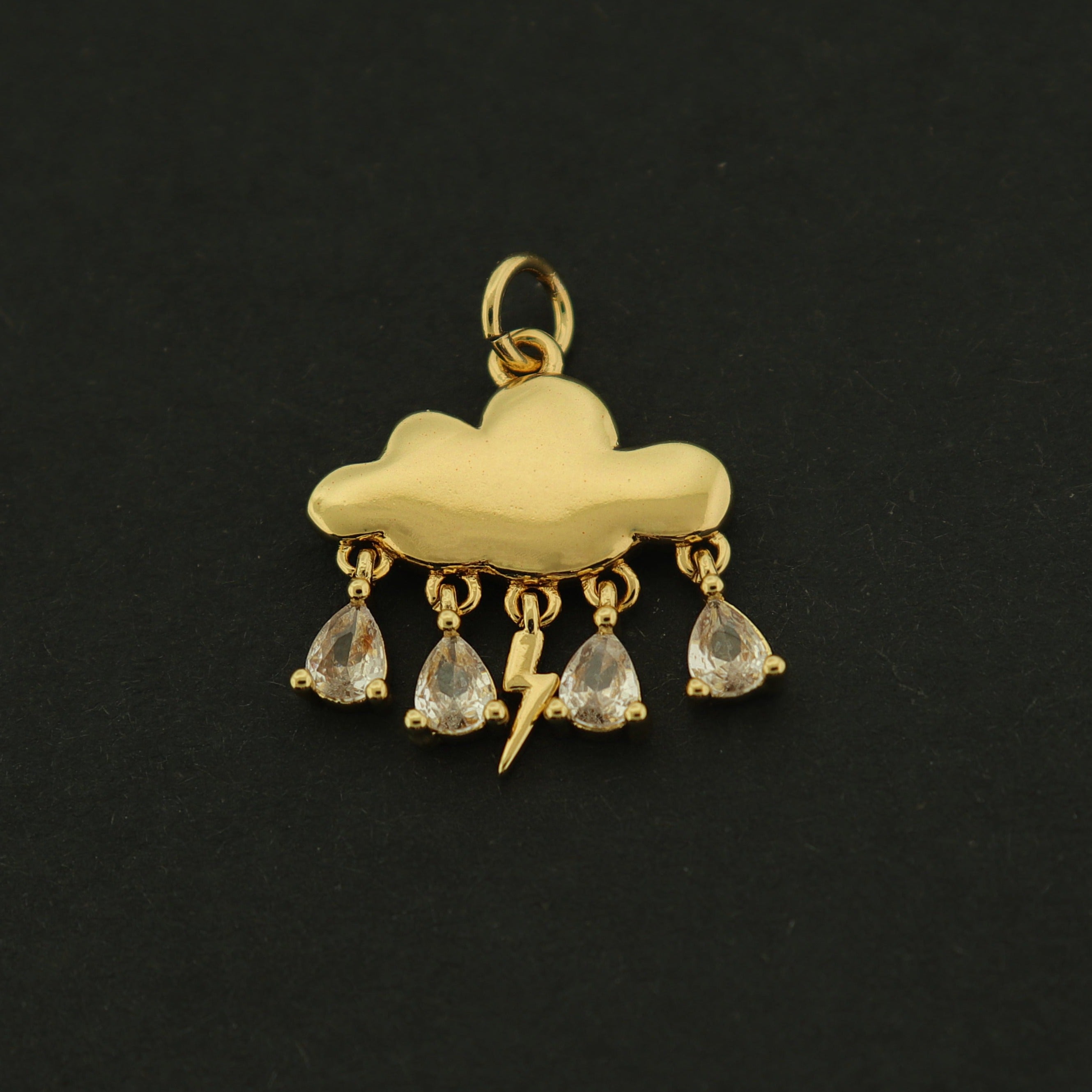14k Storm Charm - Weather Pendant - 14k Gold Filled - GLD628