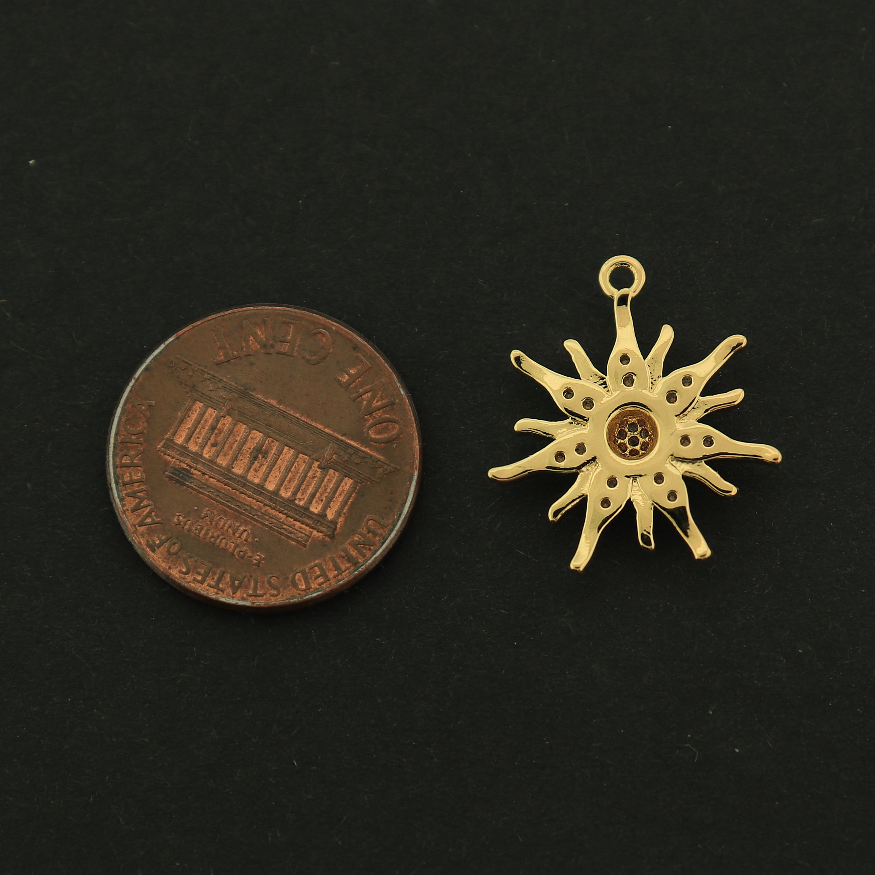 14k Sun Charm - Celestial Pendant - 14k Gold Filled - GLD438