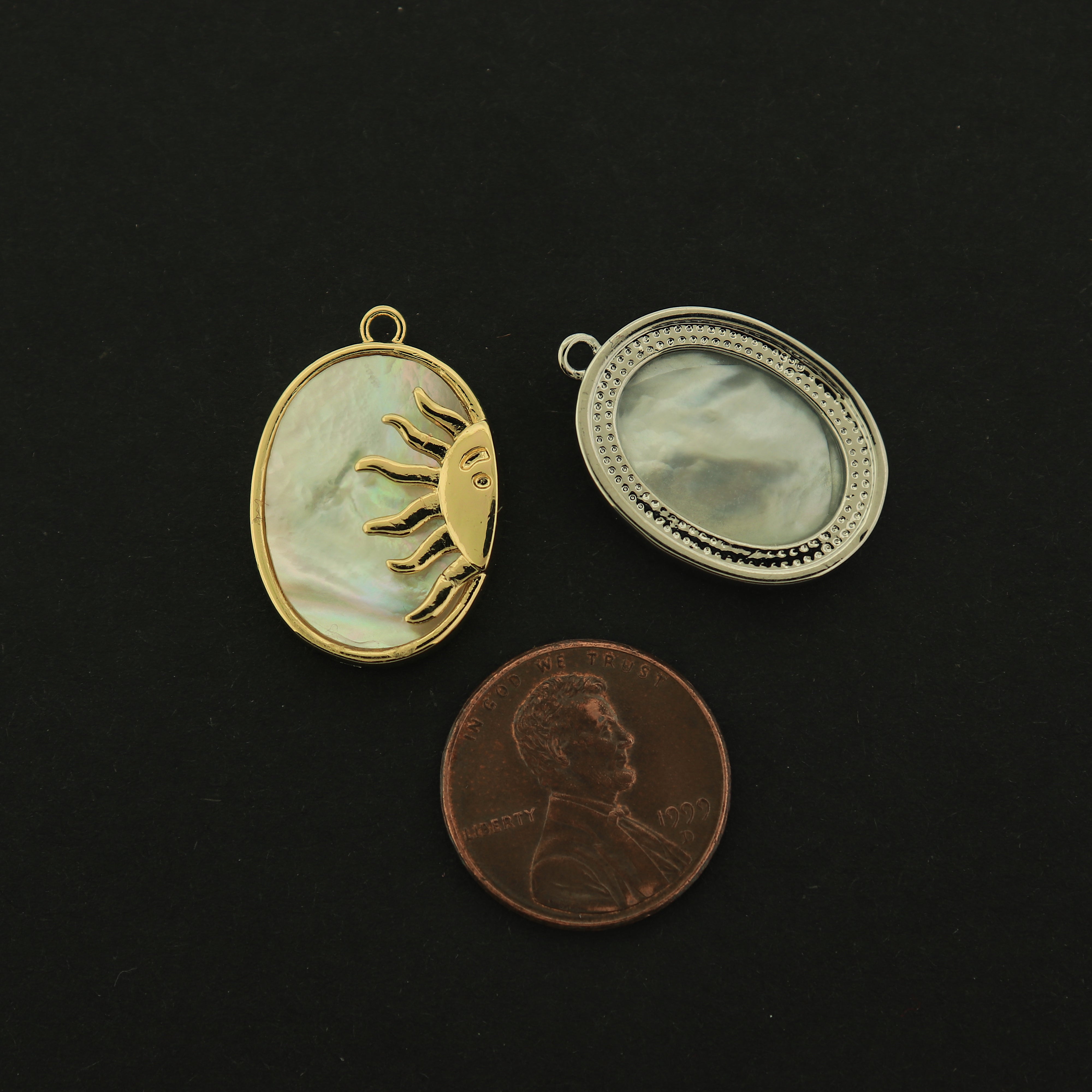 14k Sun Charm - Celestial Pendant - 14k Gold Plated - Choose Your Tone