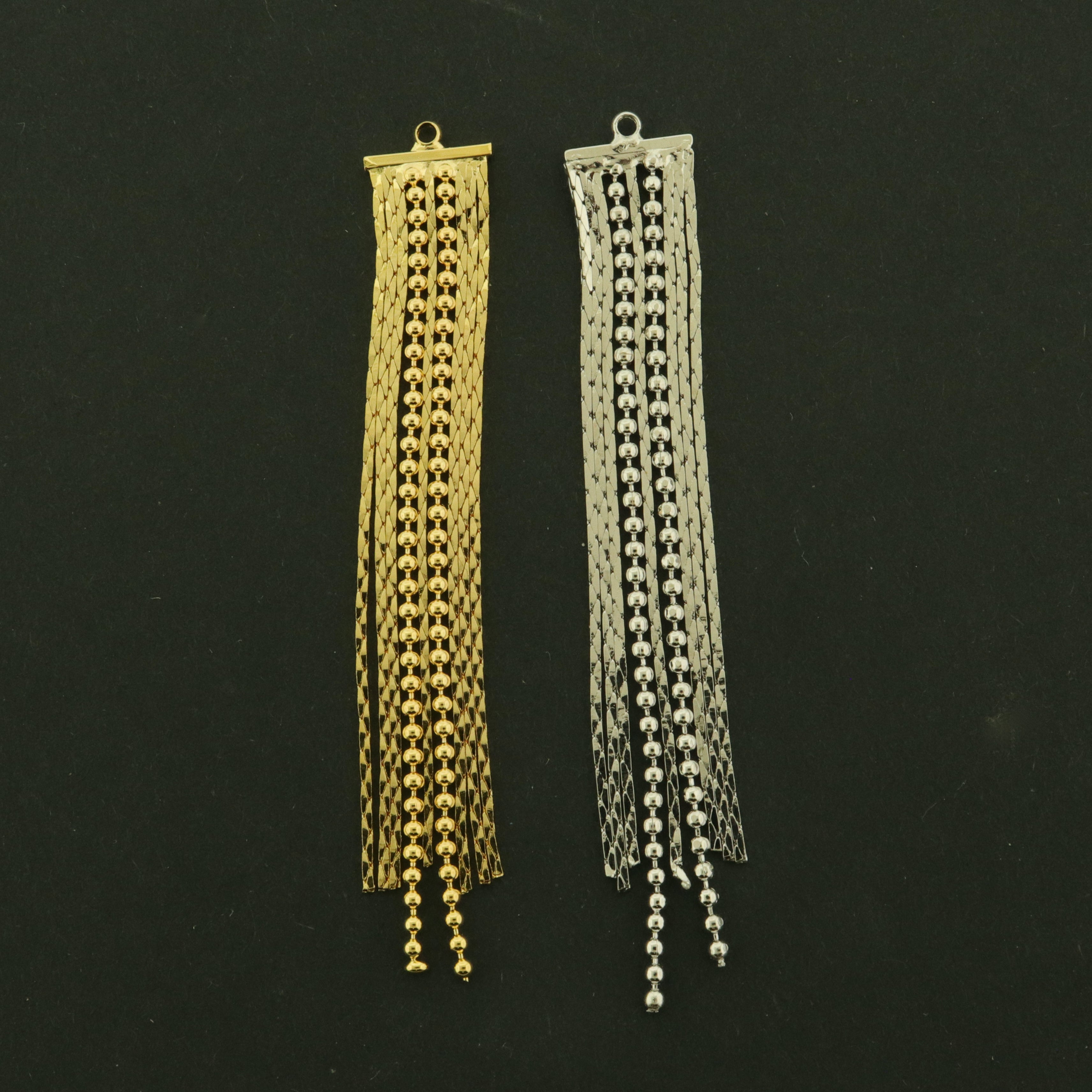 14k Tassel Style Pendants - 1 Pair - Choose Your Tone!