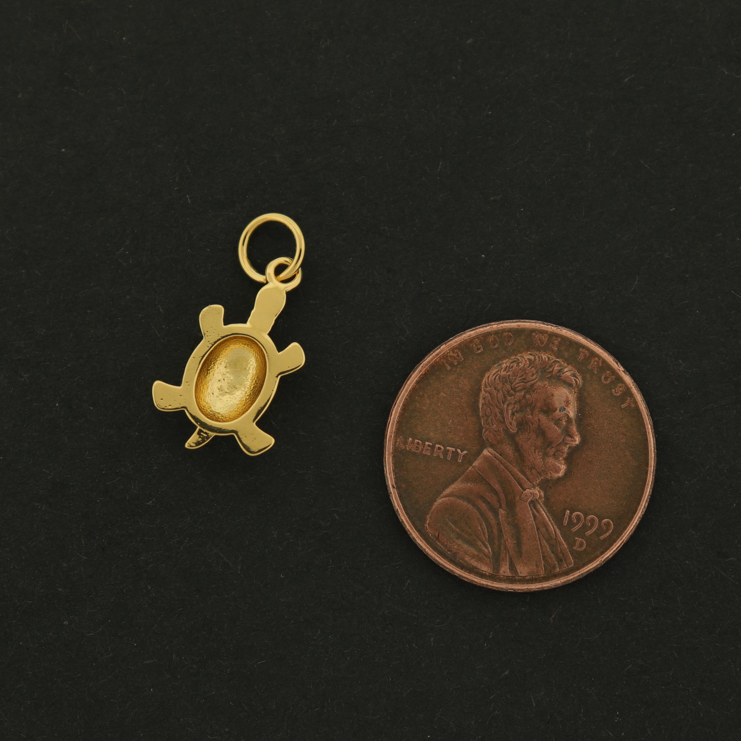 14k Turtle Charm - Sea Pendant - 14k Gold Plated - GLD624