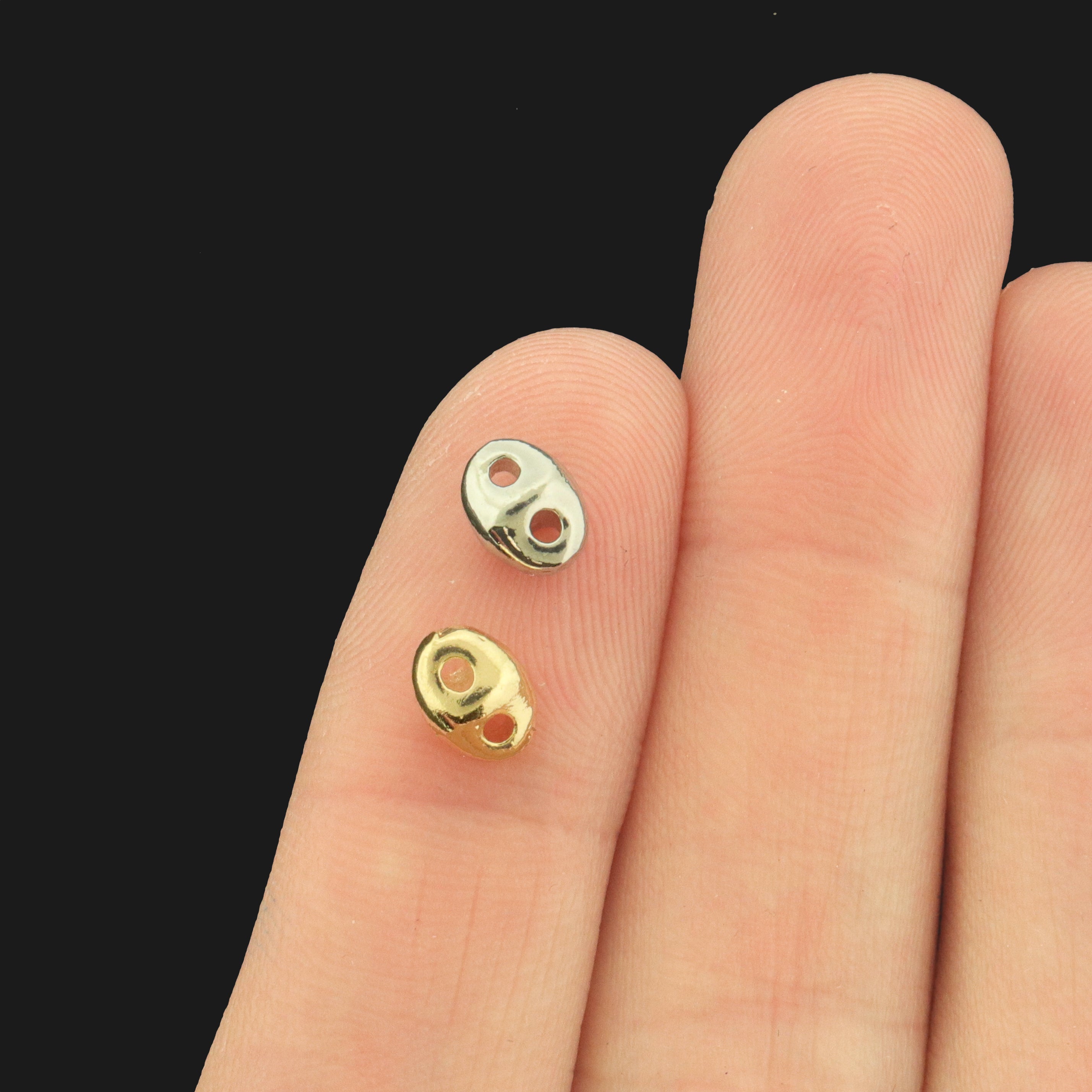 14k Two Hole Spacer Bead - Pig Nose Style - 4 Beads - Choose Your Tone!