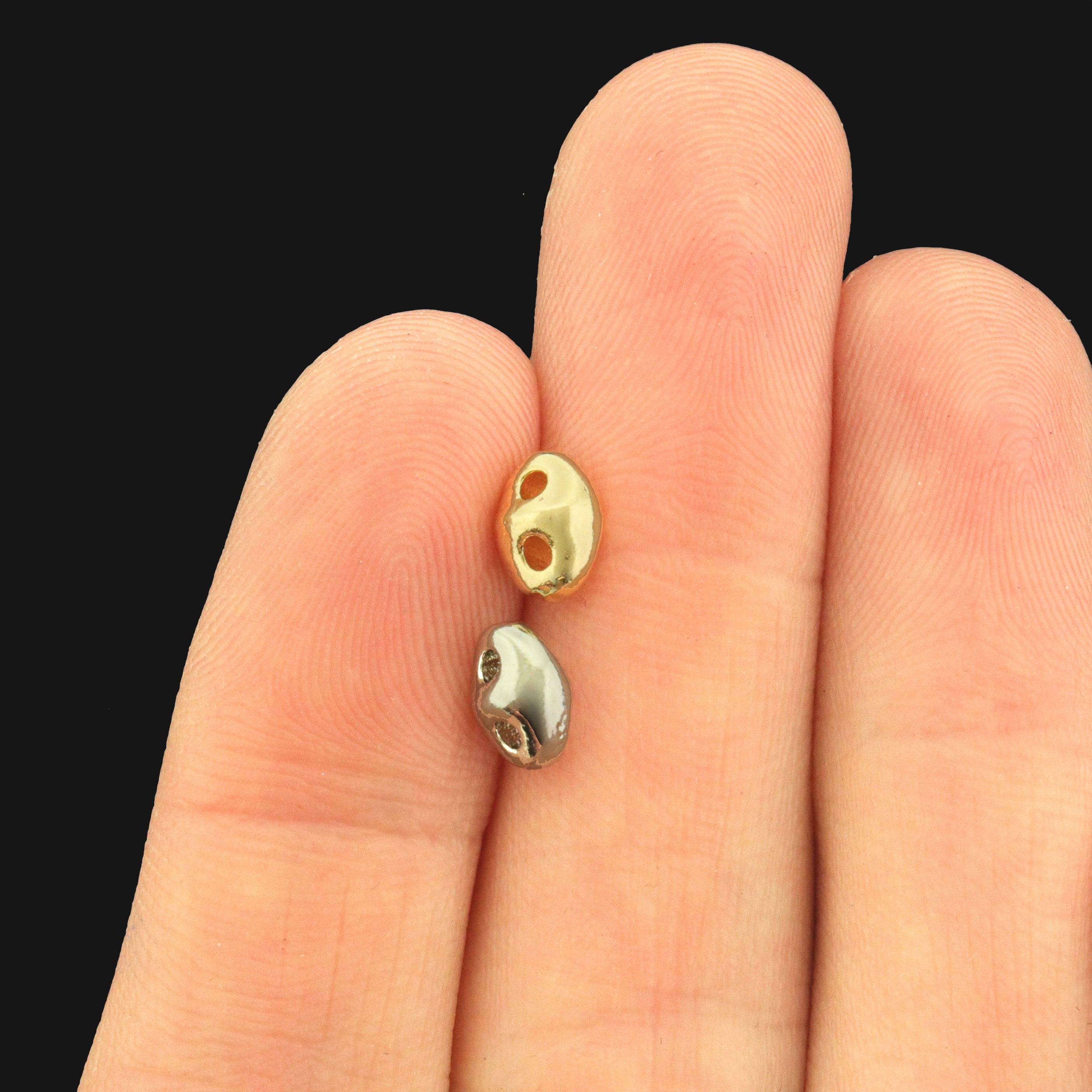 14k Two Hole Spacer Bead - Pig Nose Style - 4 Beads - Choose Your Tone!