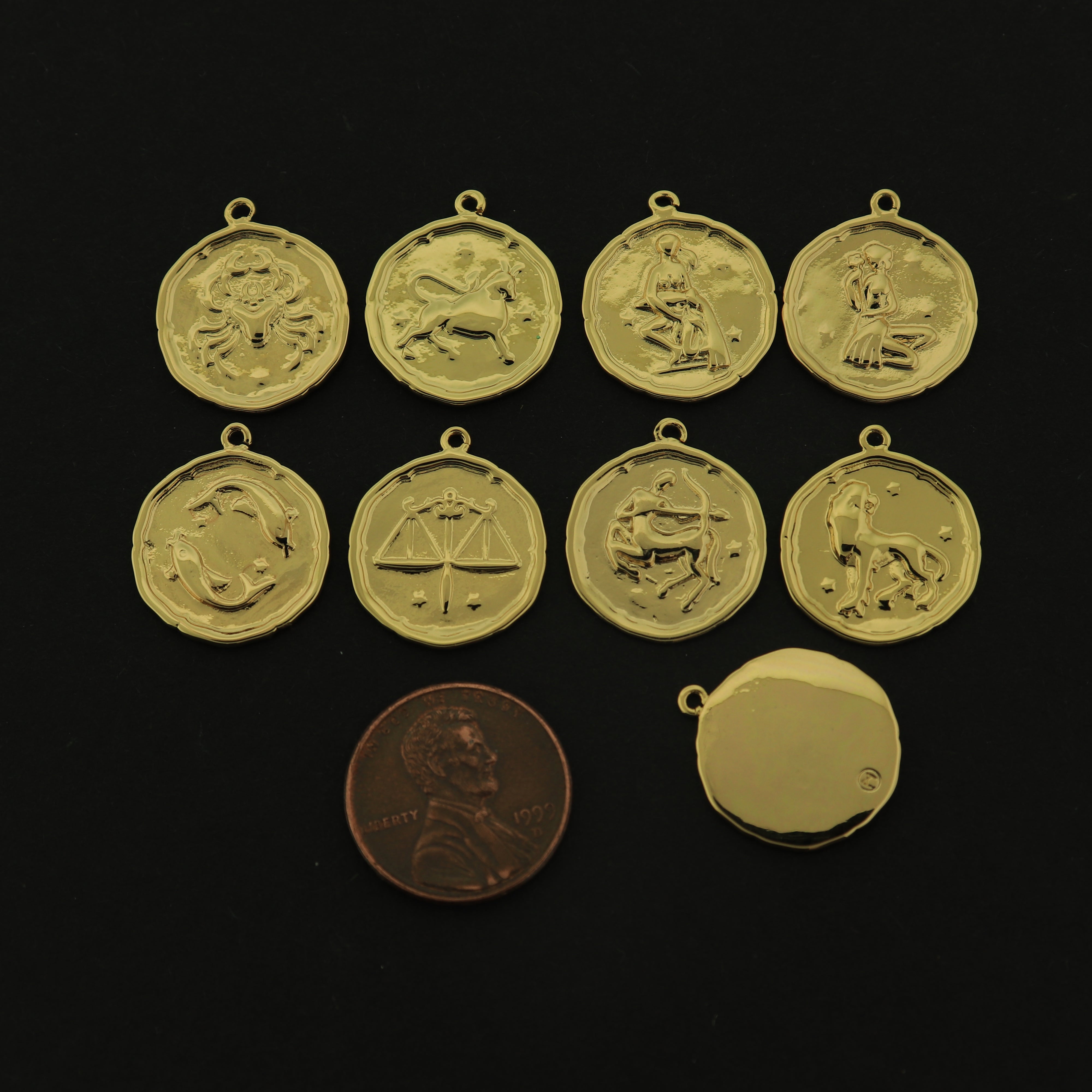 14k Zodiac Charm - Star Sign Pendant - 14k Gold Filled - Choose Your Sign