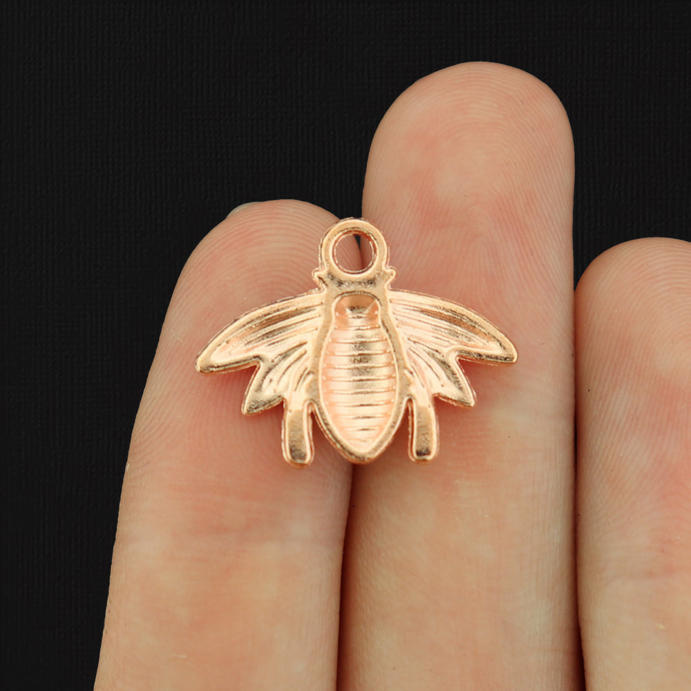 15 Bee Rose Gold Tone Charms - GC886