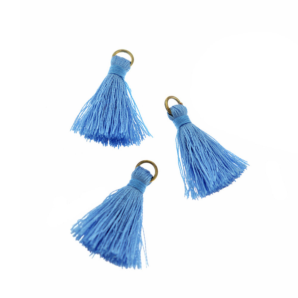 15 Polyester Tassels with Gold Tone Jump Ring - 26mm - Choose Your Color!