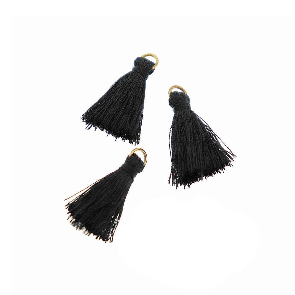 15 Polyester Tassels with Gold Tone Jump Ring - 26mm - Choose Your Color!