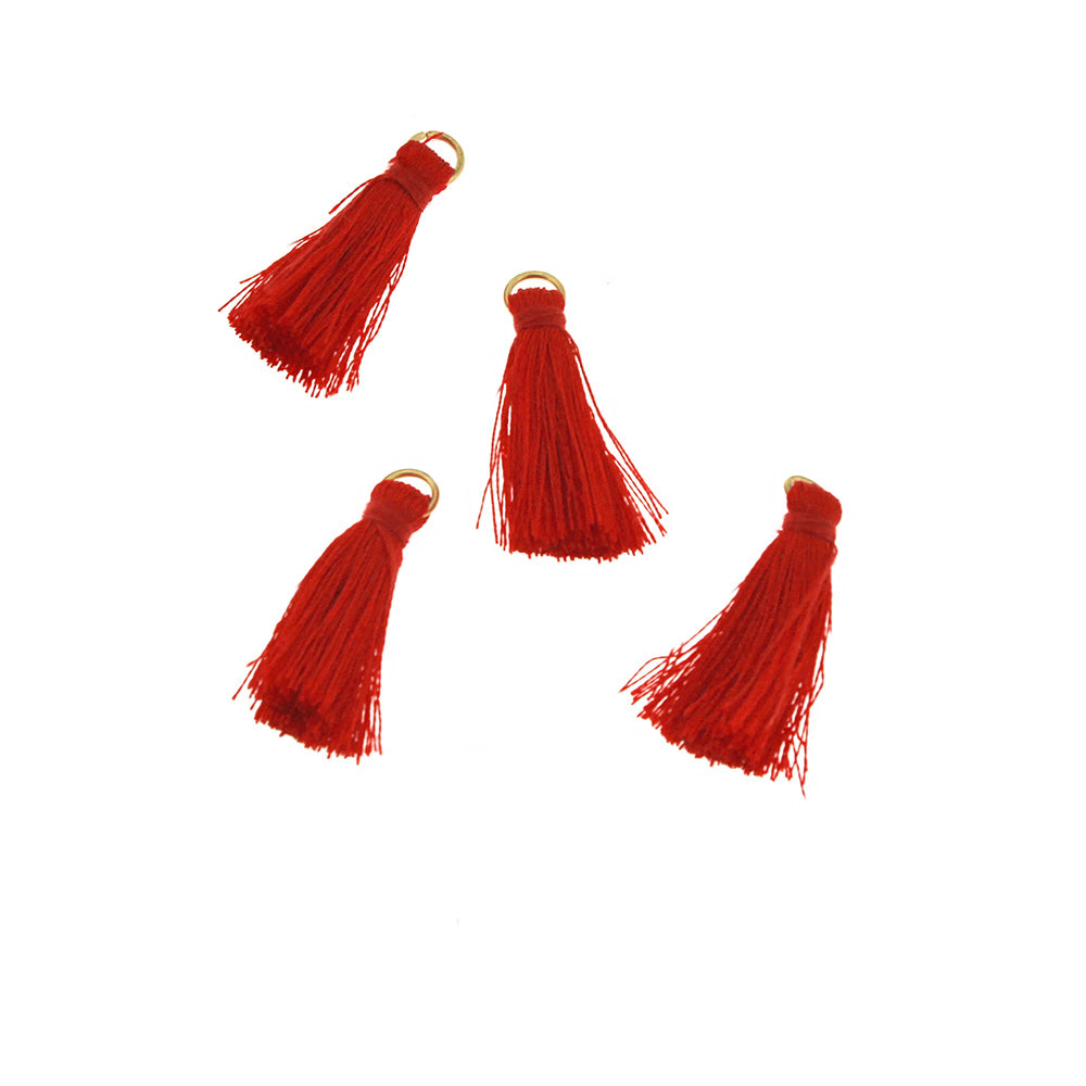15 Polyester Tassels with Gold Tone Jump Ring - 26mm - Choose Your Color!