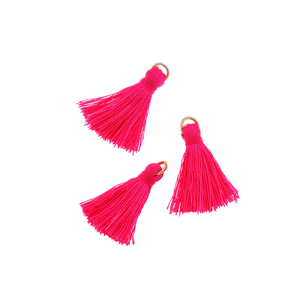 15 Polyester Tassels with Gold Tone Jump Ring - 26mm - Choose Your Color!