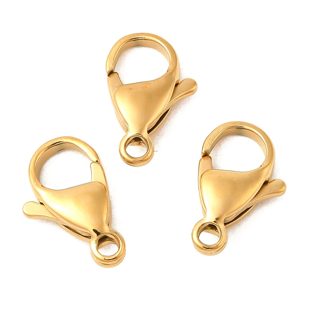 10 Hypoallergenic Stainless Steel Lobster Clasps - Choose Your Size & Tone!