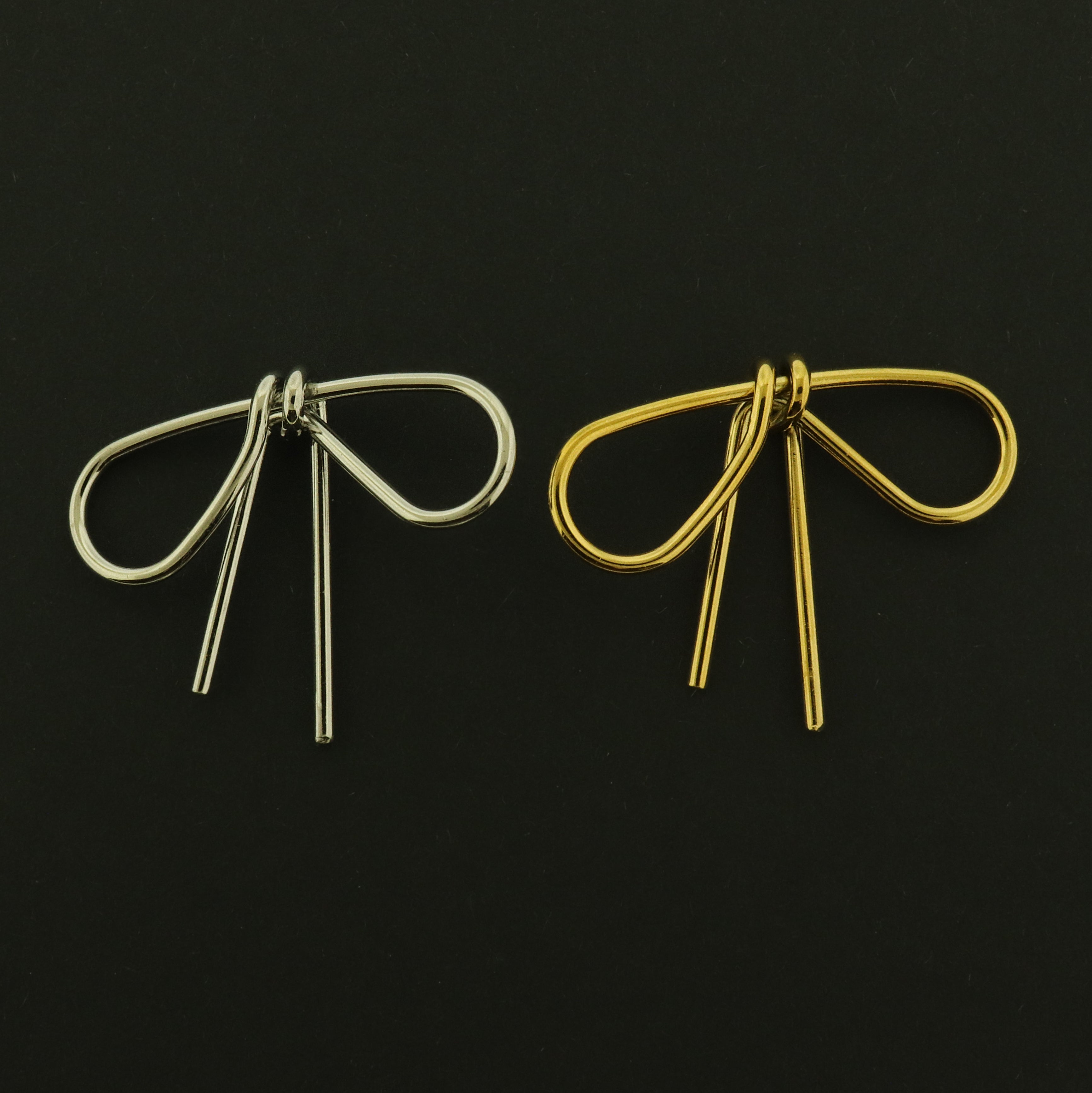 18k Bow Charm - Ribbon Pendant - Stainless Steel - Choose Silver or Gold Plated!