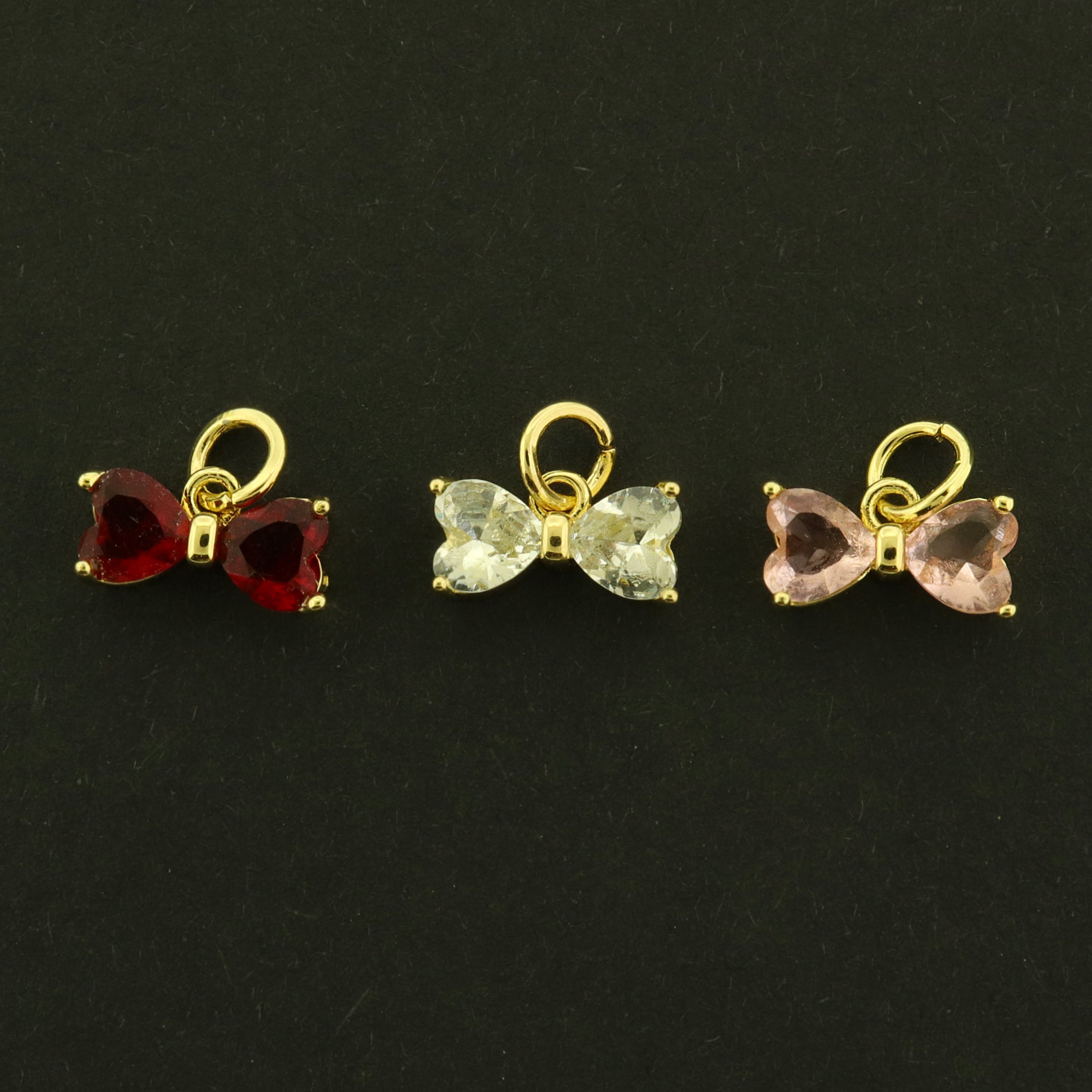 18k Bowtie Charms - Choose Your Color - 18k Gold Plated