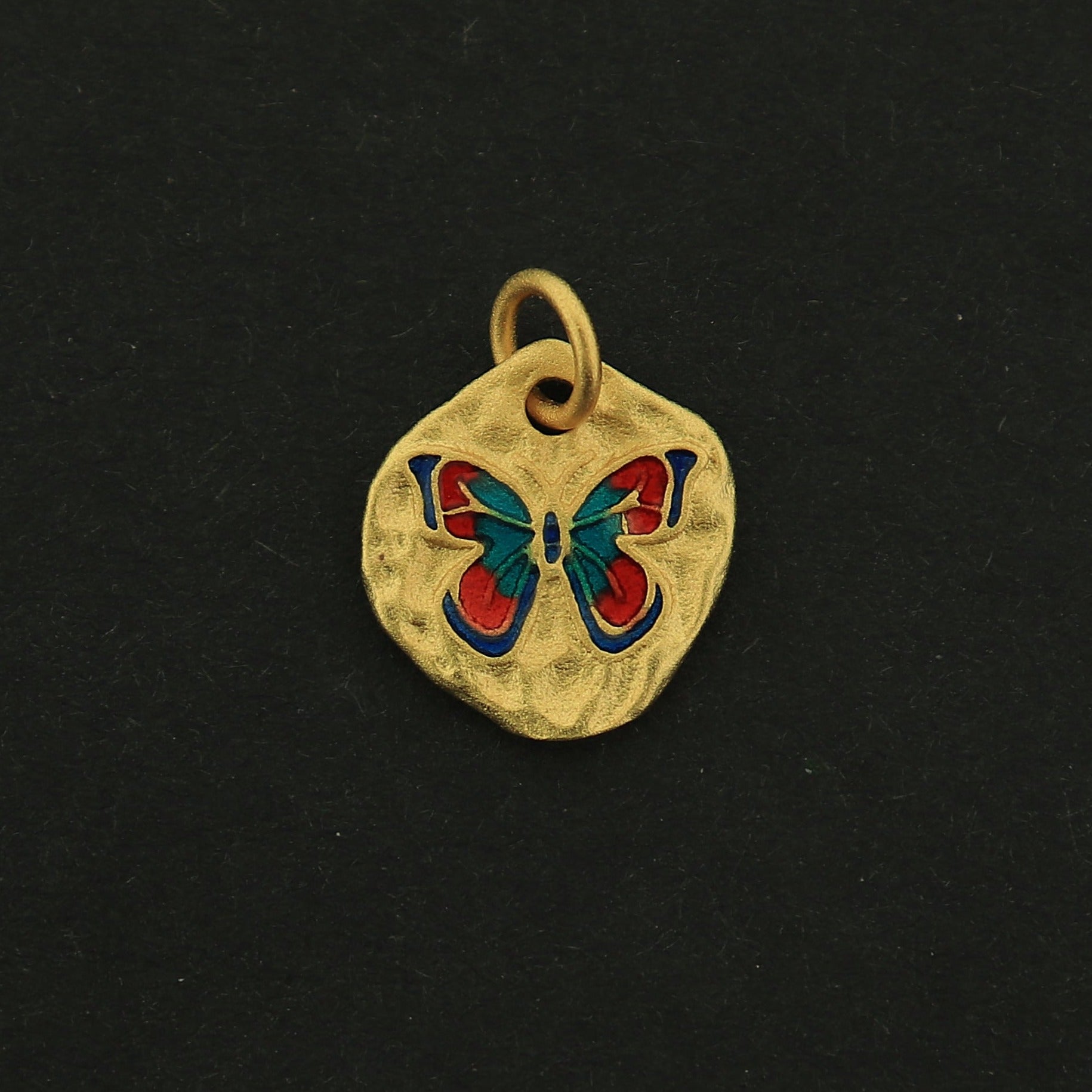 18k Butterfly Charm - Insect Pendant - 18k Matte Gold Plated - GLD509