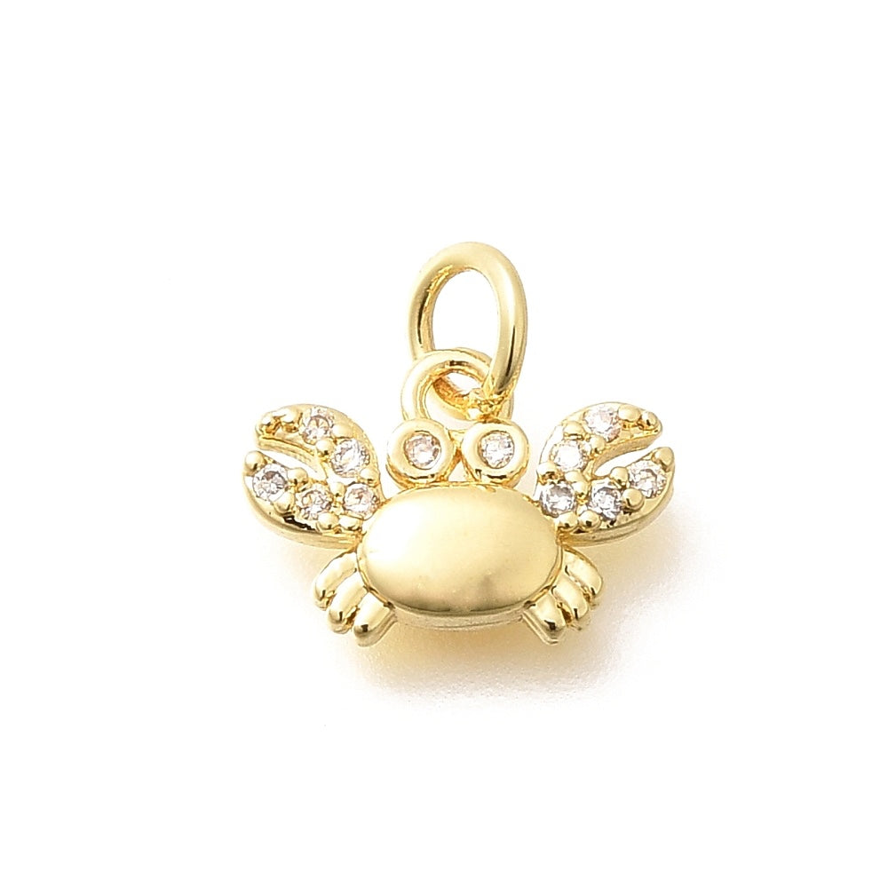 18k Crab Charm - Ocean Pendant - 18k Plated Brass - GLD1204
