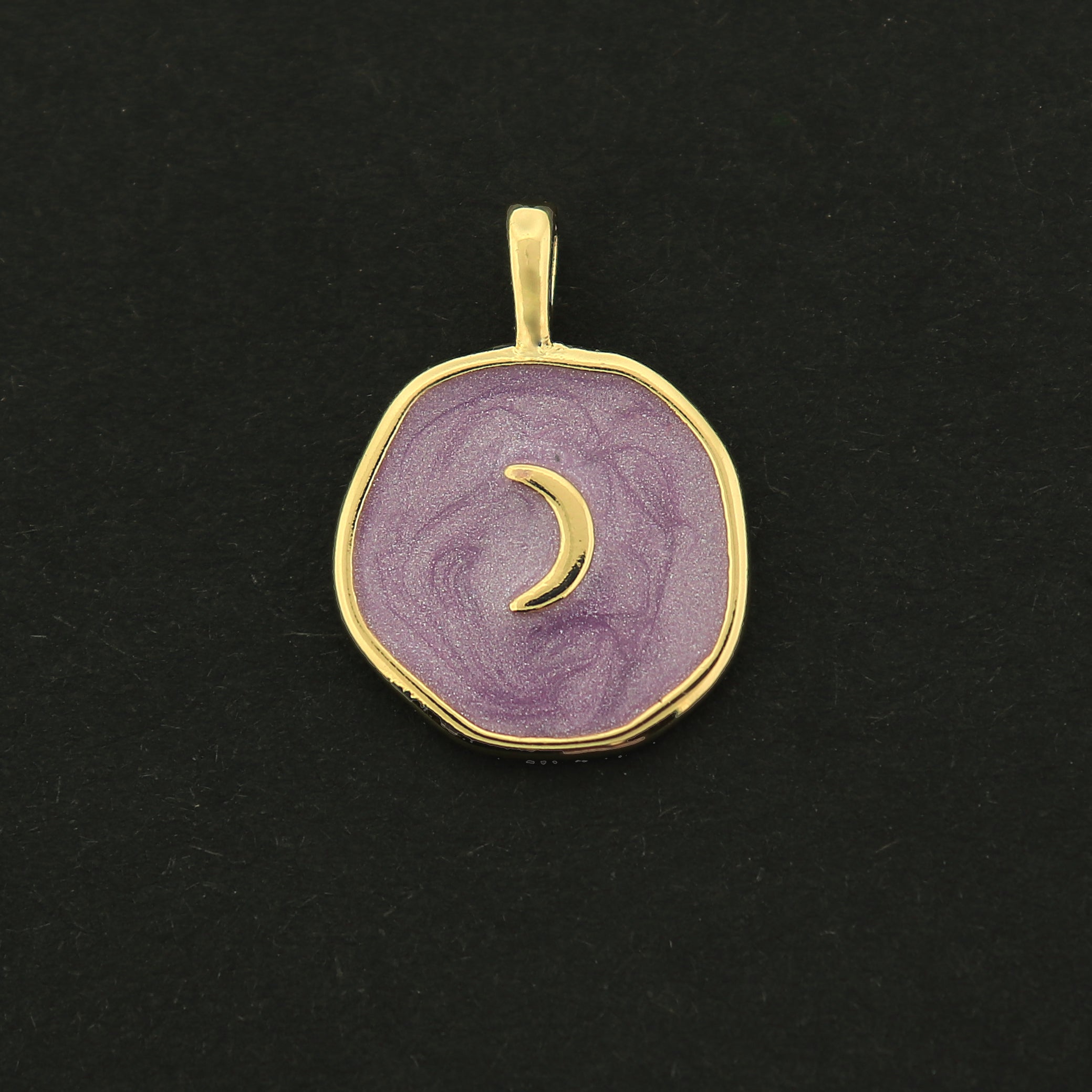 18k Crescent Moon Charm - Celestial Pendant - 18k Gold Plated - GLD469